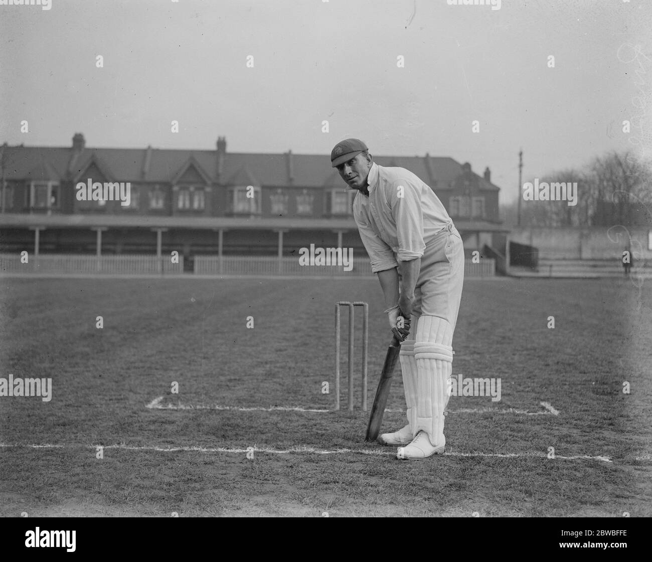 Charles Albert George Jack Russell del club di cricket della contea di Essex al wicket 1924 Foto Stock