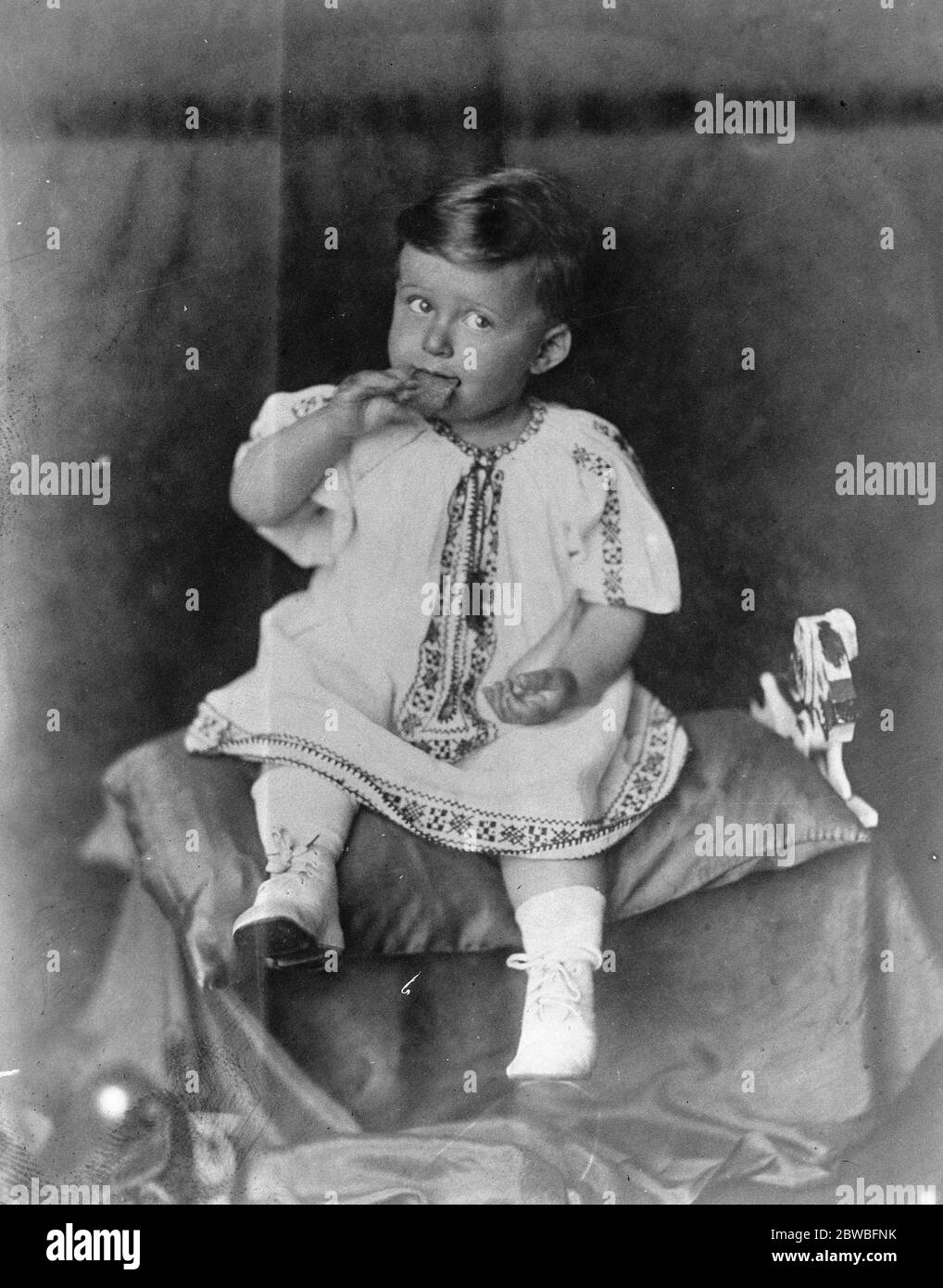 Seguirà le orme del nonno . Piccolo Vladimir Uljanoff , l'unico nipote di Lenin , il defunto dittatore russo e leader del bolscevismo , che vive tranquillamente con sua madre in una bella villa laterale di Volga nel quartiere di Simbirsk , luogo di nascita di Lenin . 9 agosto 1924 Foto Stock