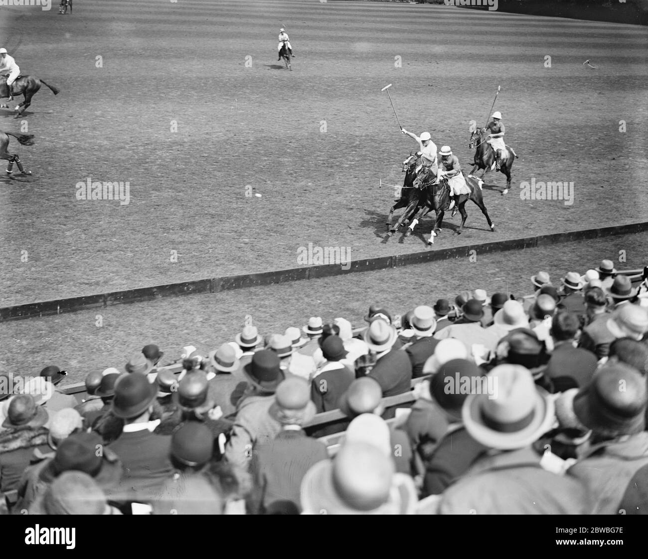 Polo a Hurlingham . Un incidente nella partita . El Gordo contro Hurricanes . 30 giugno 1928 Foto Stock