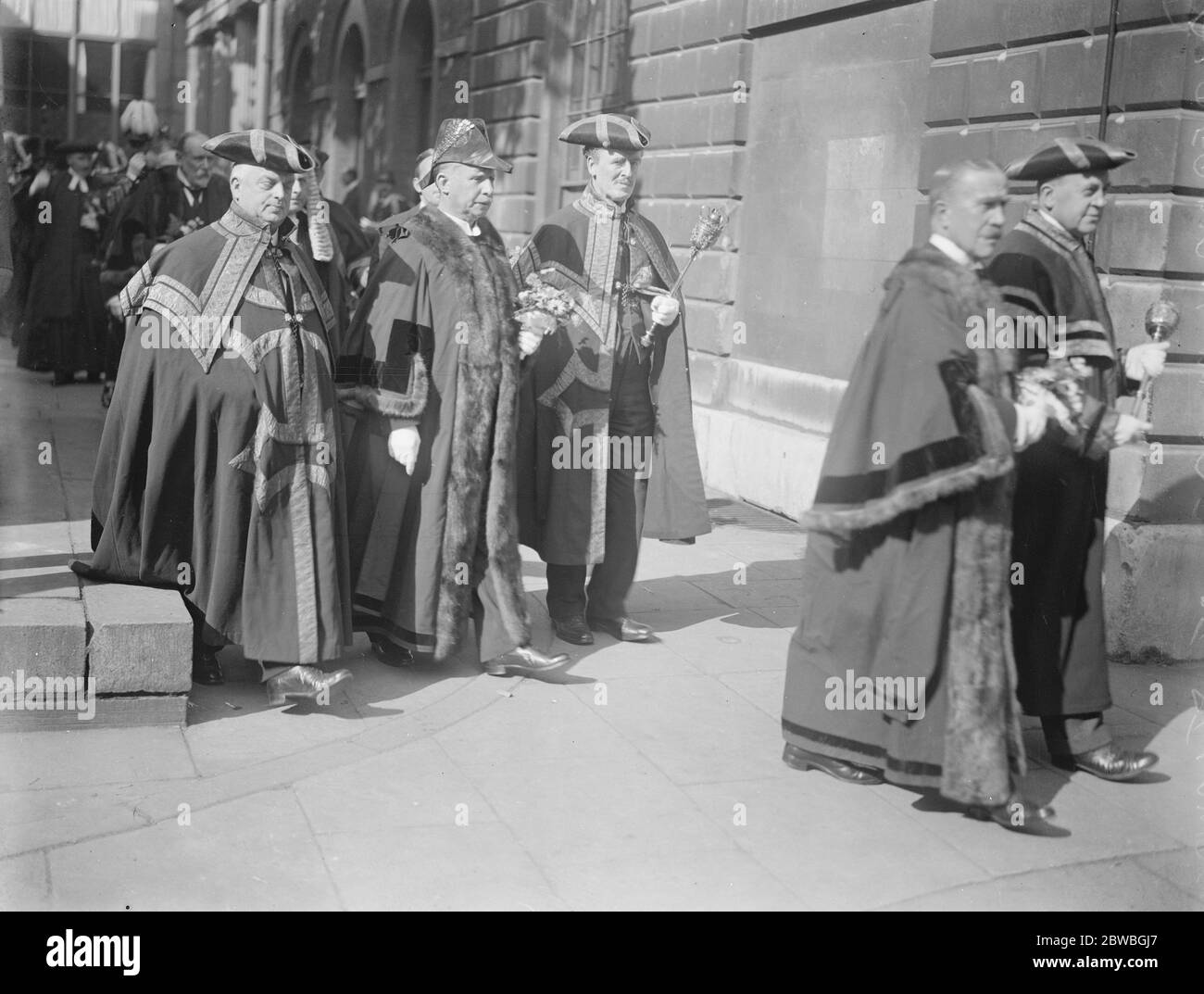 L'elezione del Sindaco del Signore l'elezione di Alderman e C Moore il nuovo Sindaco del Signore di Londra ( Centro ) è stata effettuata dal servizio divino a St Lawrence Jewry , venerdì 29 settembre 1922 Foto Stock