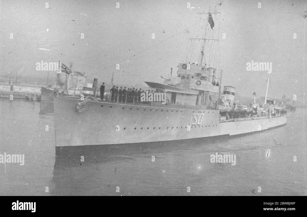 HMS WALKER (D 27) - Destroyer classe V e W 1921 Foto Stock