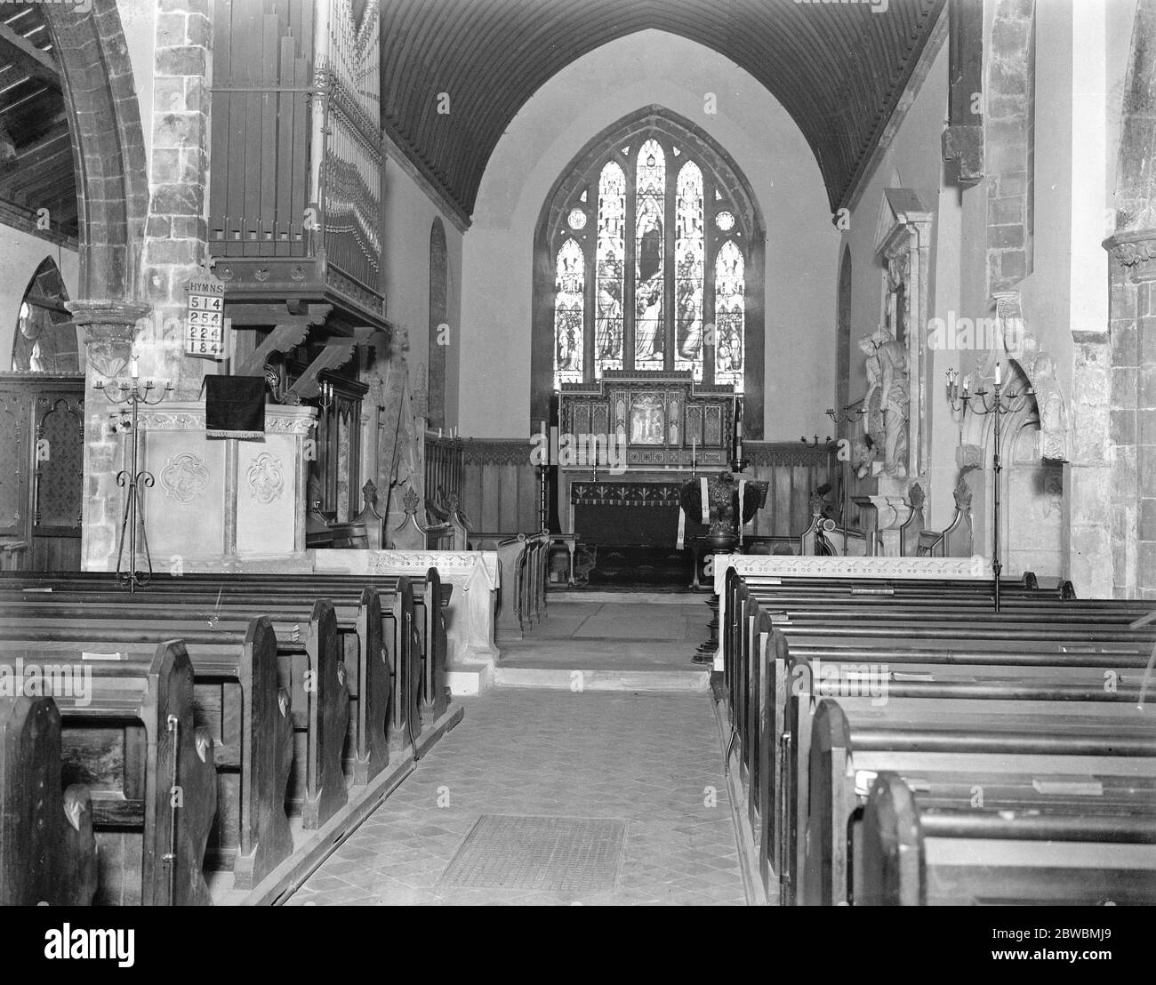 Scena del battesimo reale . L'interno della Chiesa di Goldsborough . 17 marzo 1923 Foto Stock