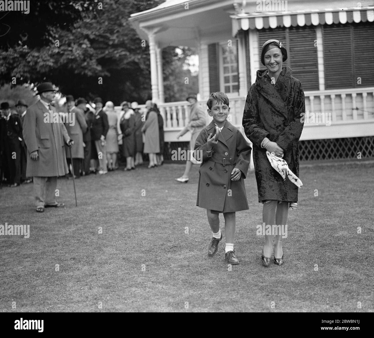 Ranelagh sfida due notti Duchessa di Peberanda e suo figlio Timoteo 15 giugno 1929 Foto Stock