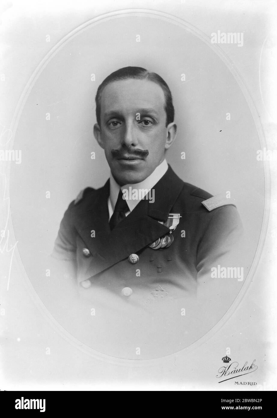 Una nuova fotografia di Re Alfonso . 13 marzo 1924 Foto Stock