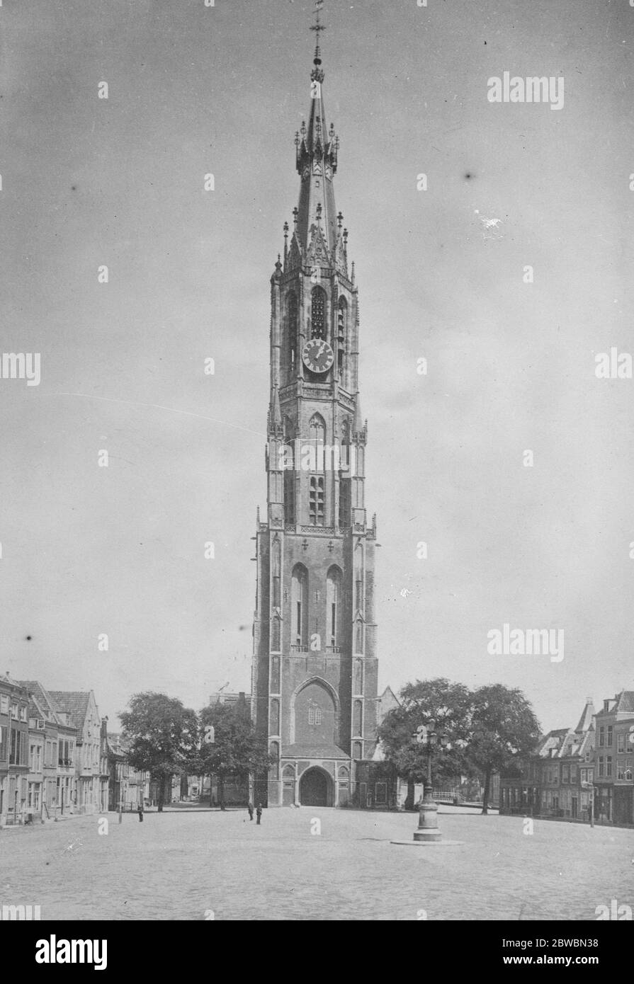 Nieuwe Kerk una chiesa protestante di riferimento a Delft, Paesi Bassi. Settembre 1921 Foto Stock
