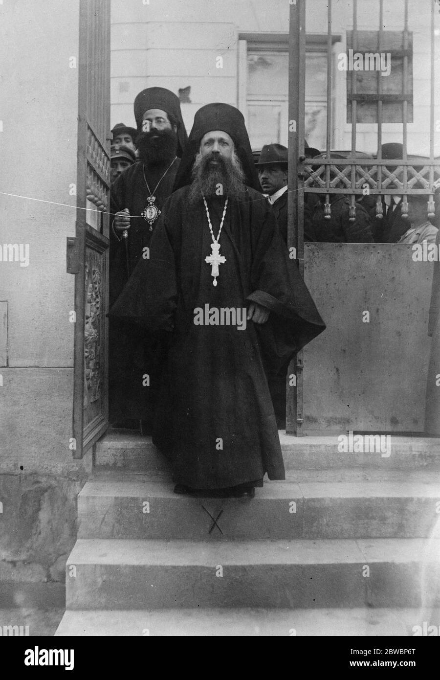 Il nuovo metropolita di Atene . Il primo giorno al palazzo Metroploitano 13 aprile 1923 Foto Stock