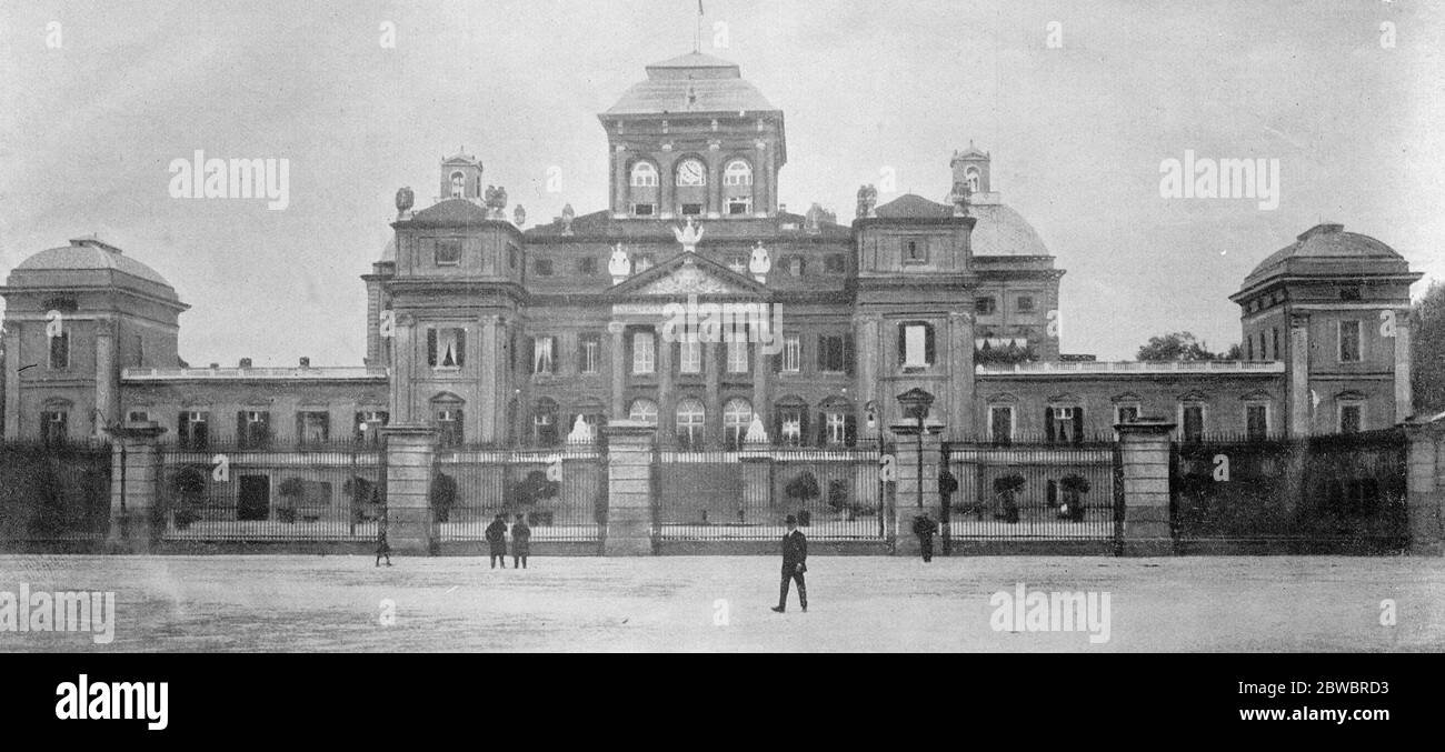 Scena del matrimonio reale della prossima settimana . Il Palazzo di Racconigi , la casa preferita della Famiglia reale Italiana , vicino a Torino , dove sono state pianificate grandi feste . 18 settembre 1925 Foto Stock