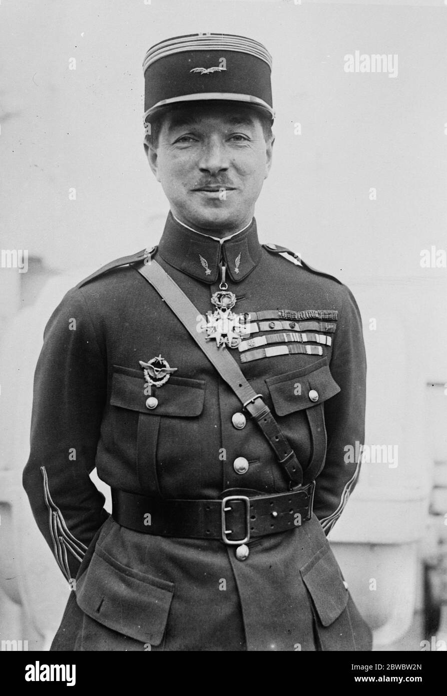 L' aereo del capitano René Paul Fonck esplode in fiamme al campo di Roosevelt . 21 settembre 1926 Foto Stock