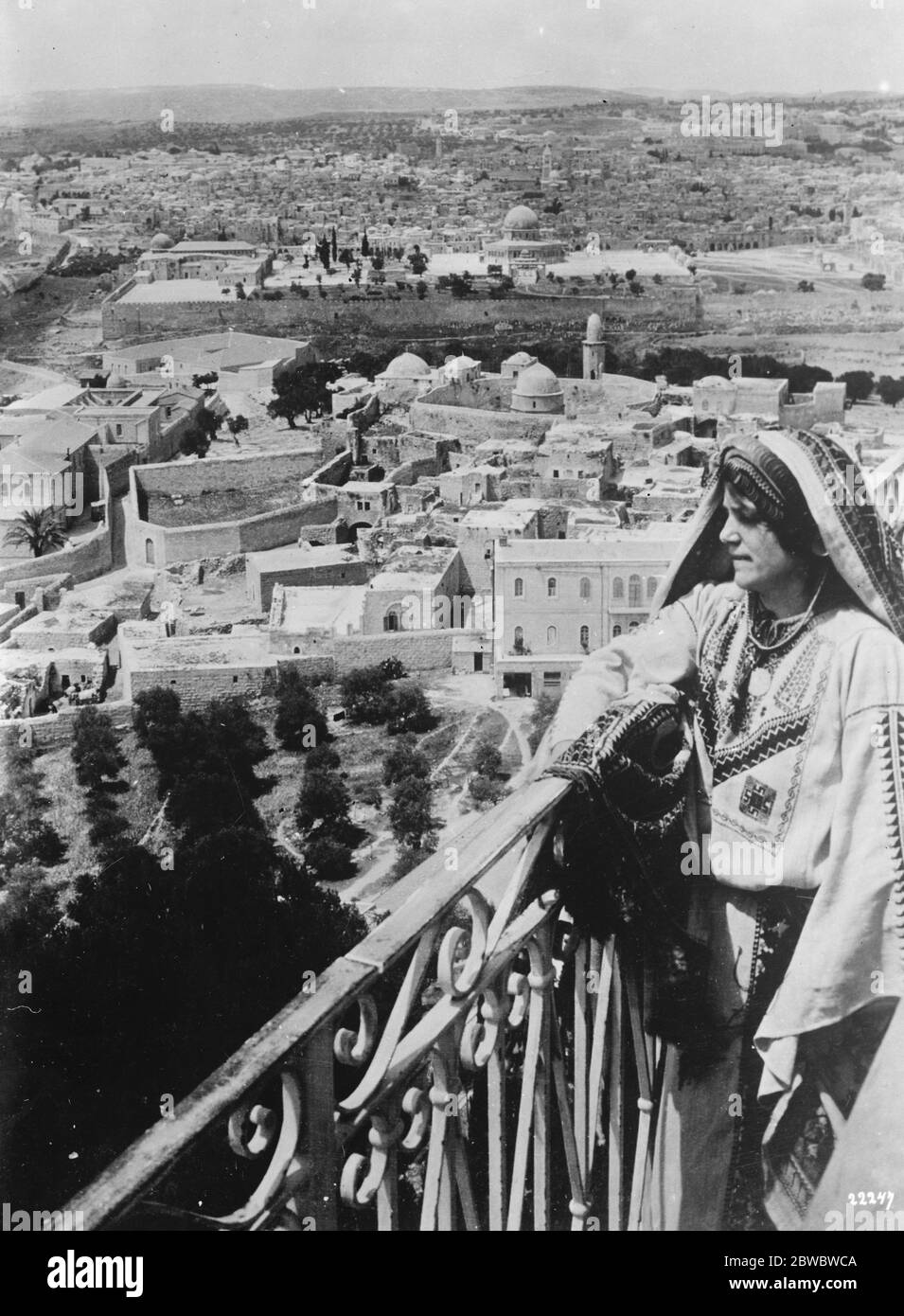 Una nuova e suggestiva immagine di Gerusalemme , vista dal Monte degli Ulivi . 24 dicembre 1926 Foto Stock