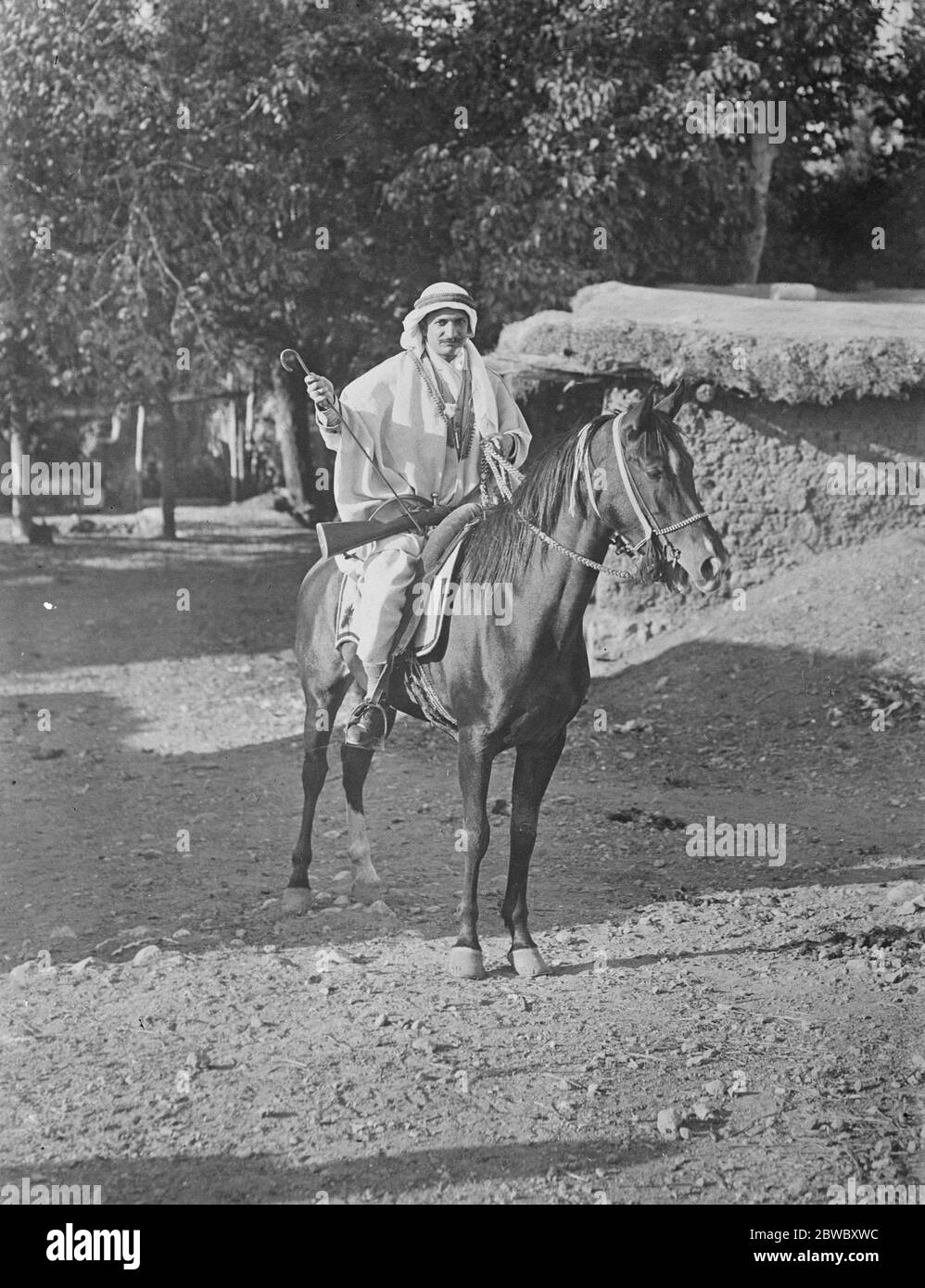 La rovina francese in Siria . Un tipico sceicco beduino del deserto intorno ad Hauran , i cui seguaci sono stati riportati di essere entrati a far parte dei Druses , i ribelli che hanno inflitto una grave sconfitta ai francesi in Siria . 10 agosto 1925 Foto Stock