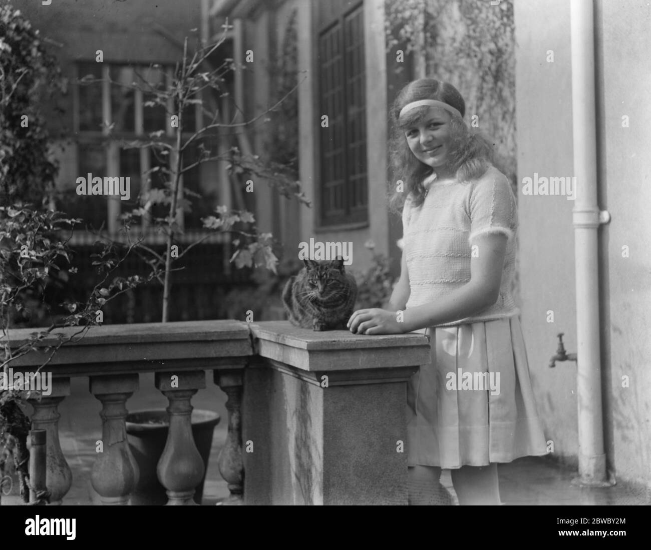 Miss Betty Nuthall , campione di tennis junior sul prato . 29 settembre 1924 Foto Stock