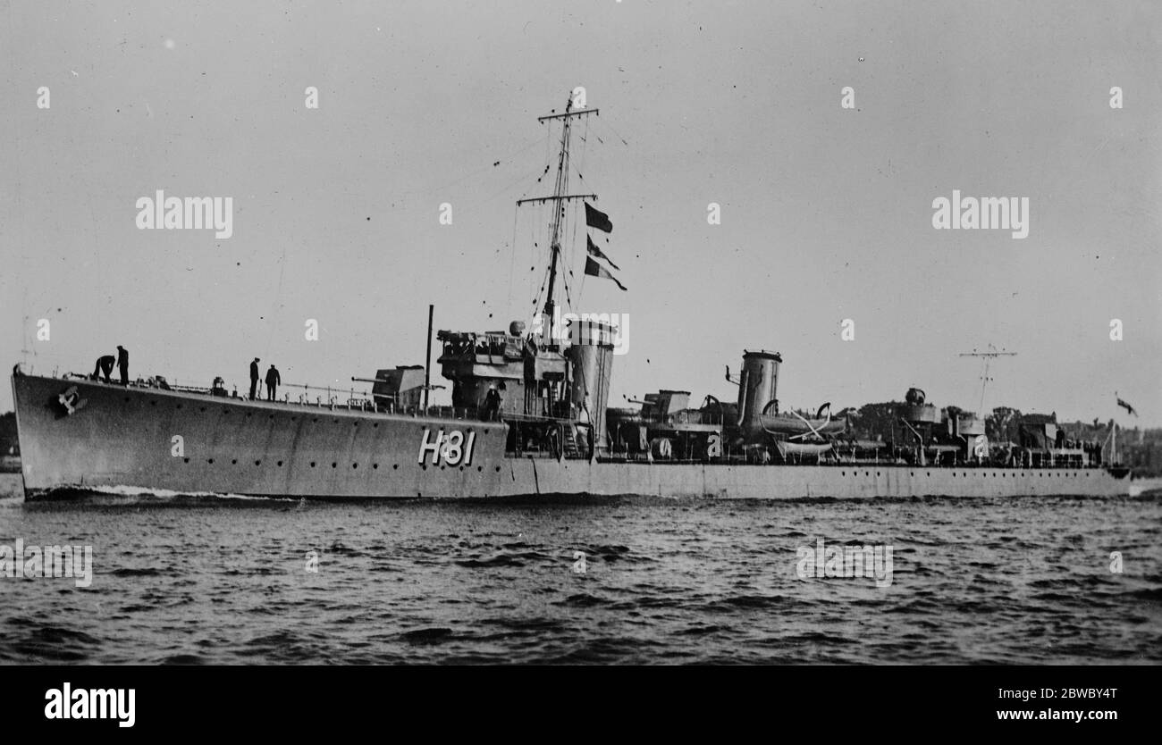 Cacciatorpediniere HMS Sterling classe S. 26 gennaio 1927 Foto Stock