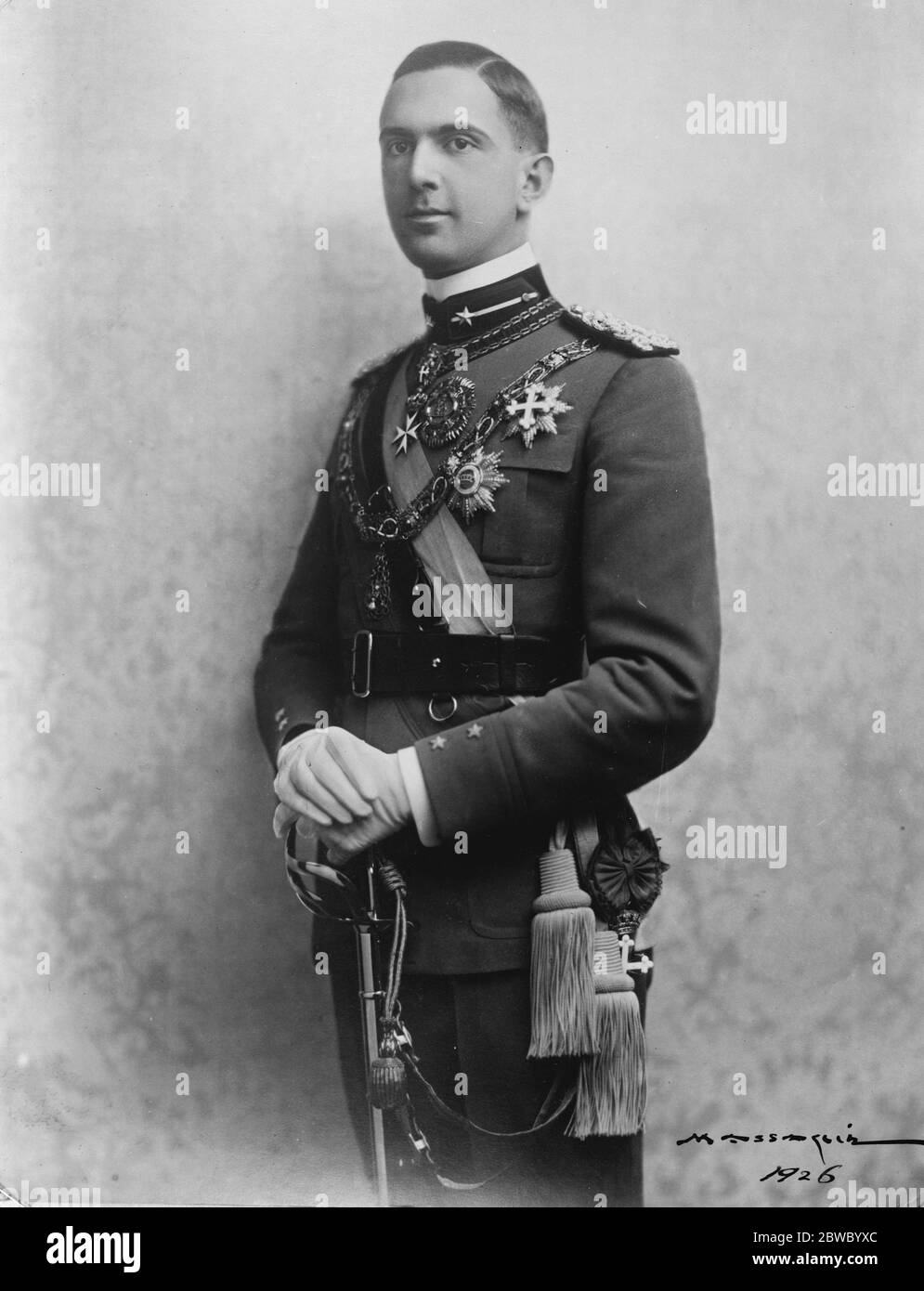 Principe Piemonte d'Italia . 13 aprile 1926 Foto Stock