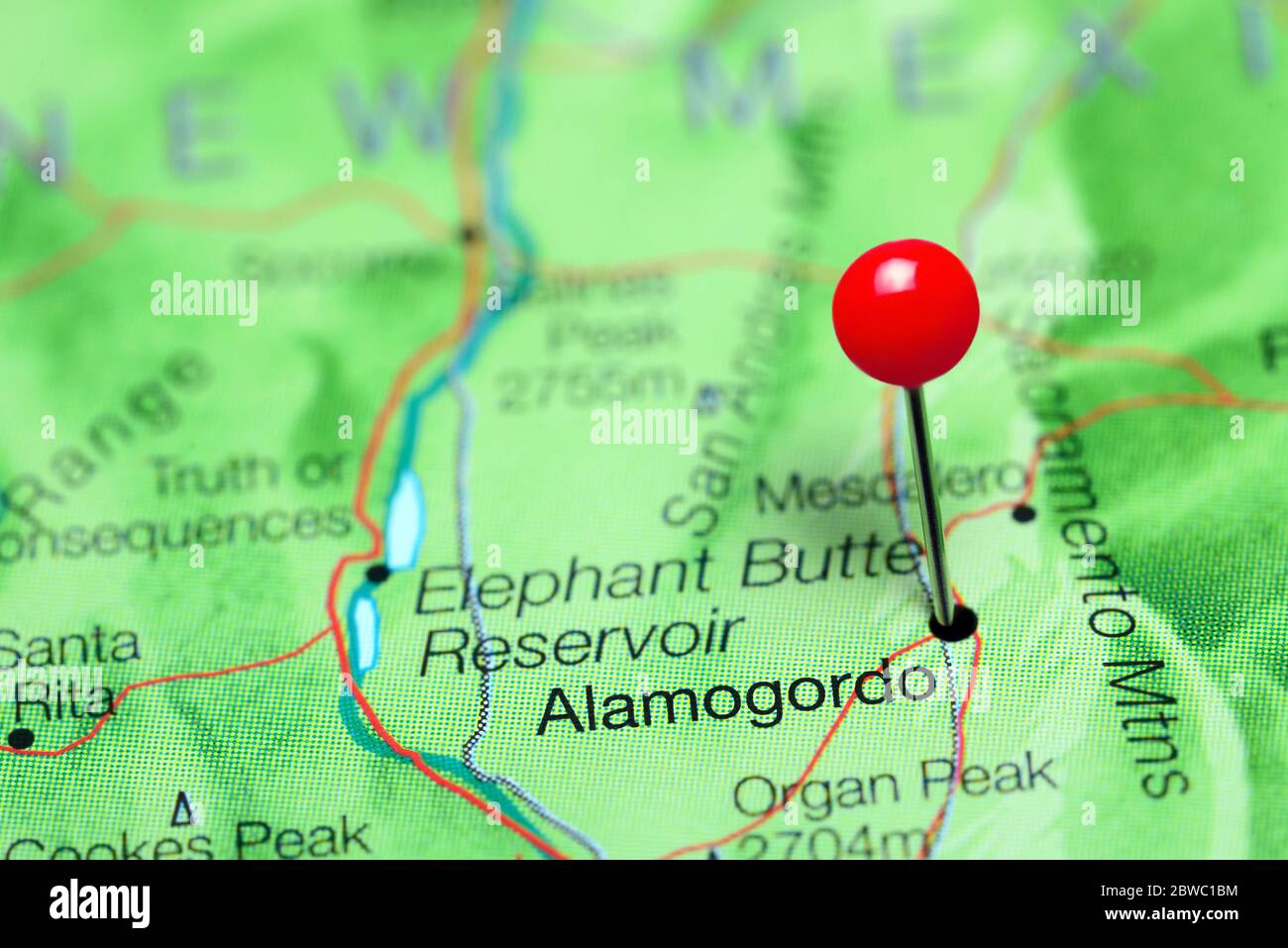 Alamogordo è stato inserito su una mappa del New Mexico, Stati Uniti Foto Stock