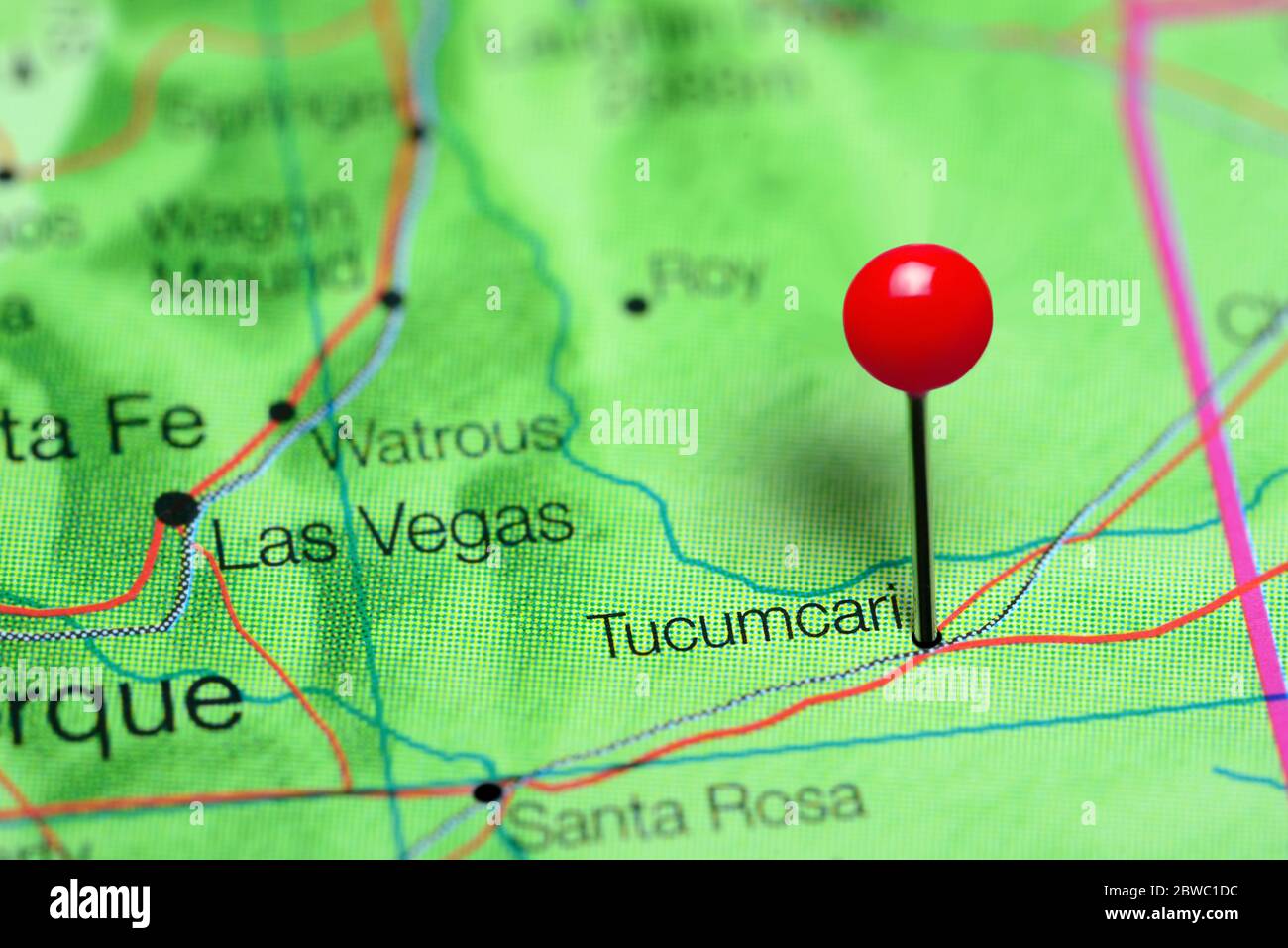 Tucumcari è stato puntato su una mappa del New Mexico, Stati Uniti Foto Stock