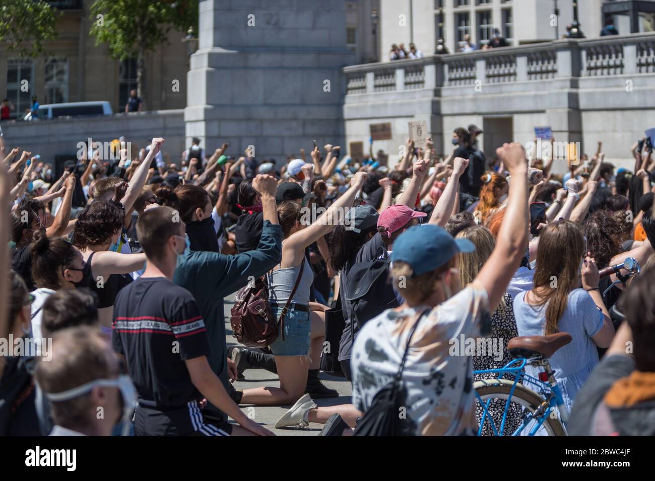 BlackLivesMatter protesta di solidarietà a Londra Foto Stock