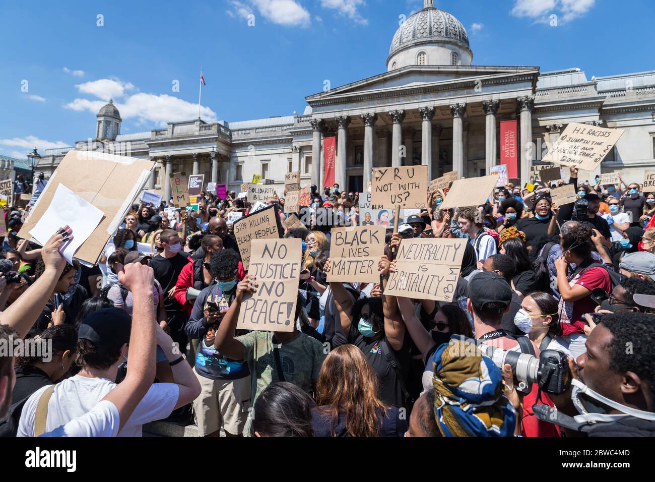 BlackLivesMatter protesta di solidarietà a Londra Foto Stock