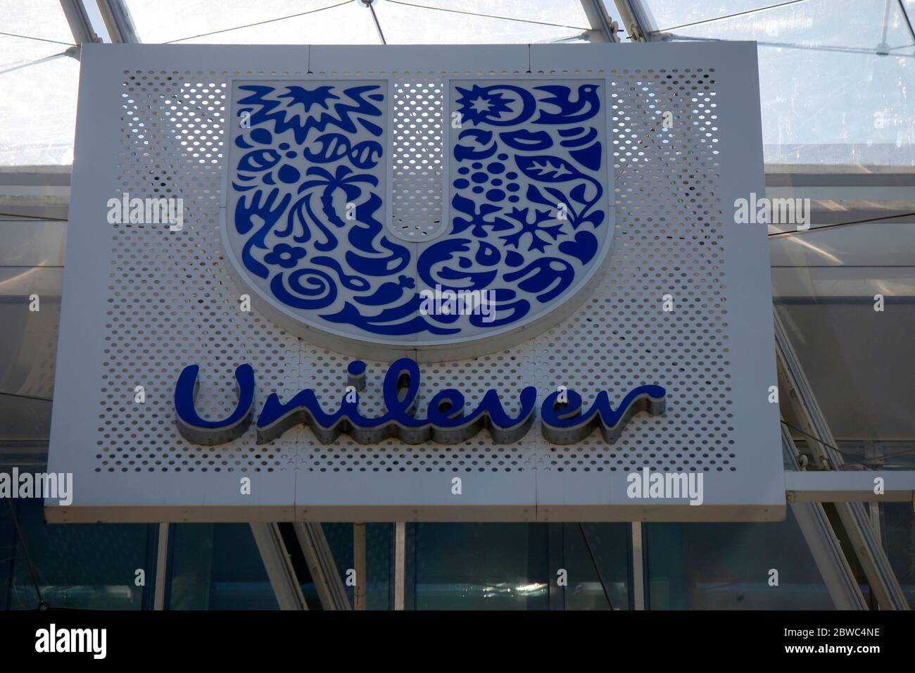 Das Logo der Marke/ il logo del marchio " Unilever', Amburgo (nur fuer redaktionelle Verwendung. Keine Werbung. Referenzdatenbank: http://www.360-ber Foto Stock