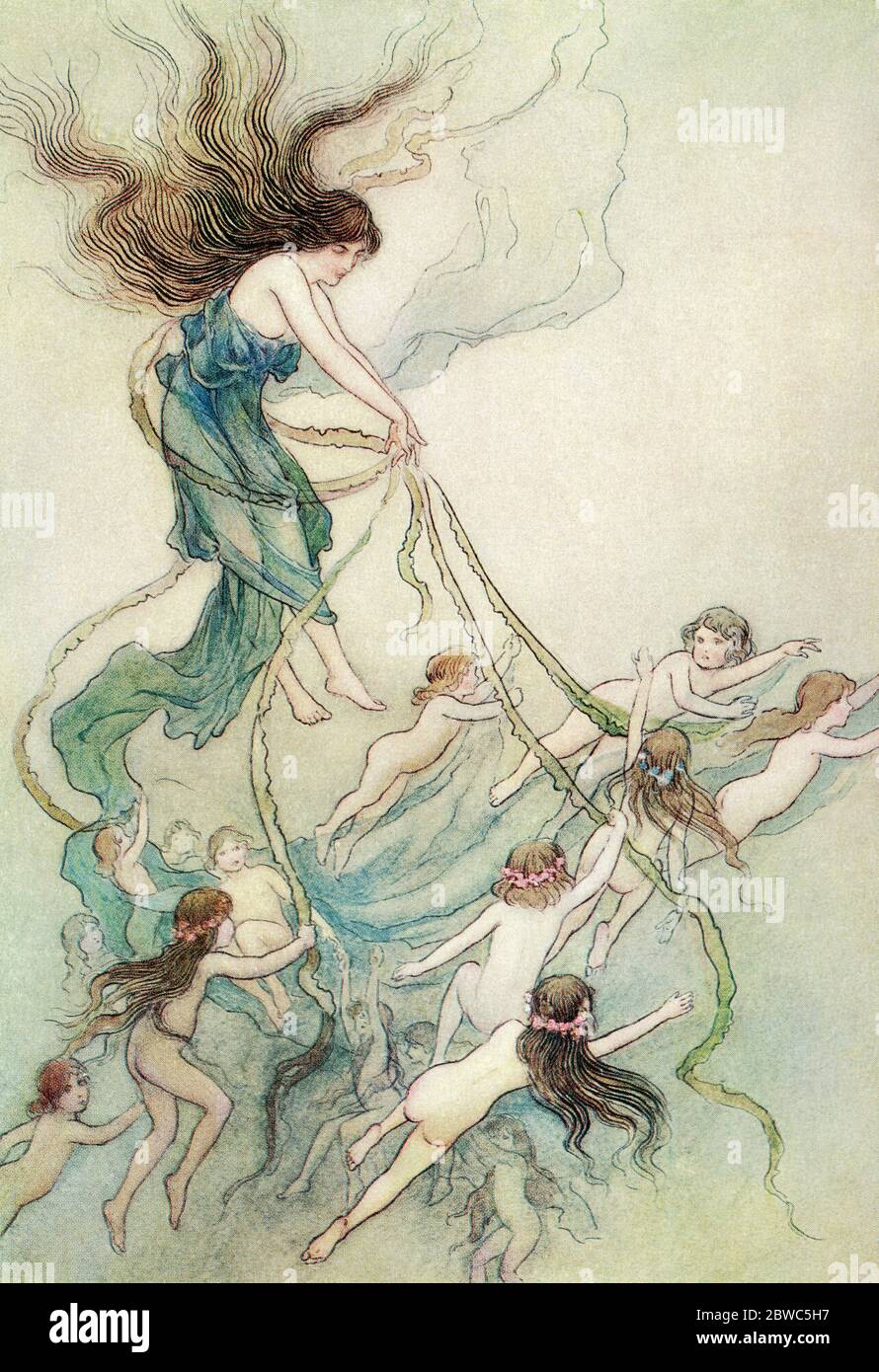 'Era la regina di tutti'. Illustrazione di Warwick Goble. From the Water Babies, pubblicato nel 1922. Foto Stock
