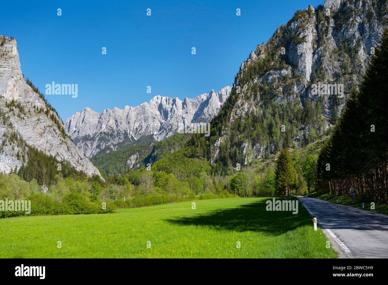 Österreich, Steiermark, Admont, Westlicher Eingang ins Gesäuse Foto Stock
