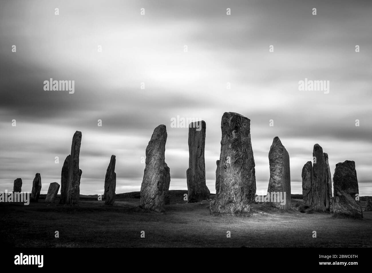 Calanais pietre permanente su Harris Foto Stock