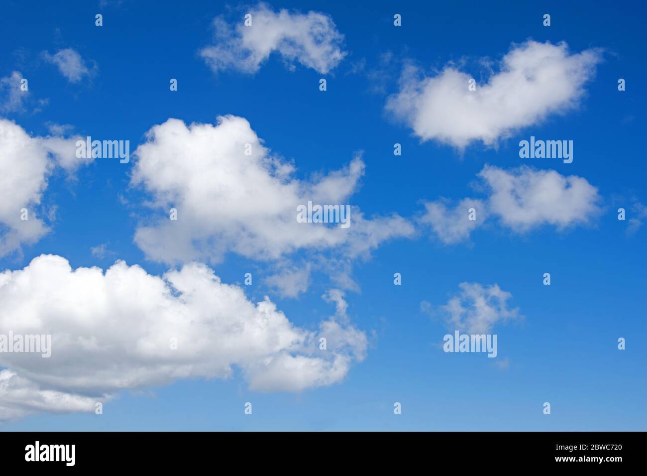 Cumulus Wolken vor blauen Himmel, Foto Stock