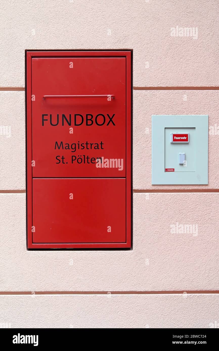 Fundt und Fundbox in Austria, Fundbox Foto Stock