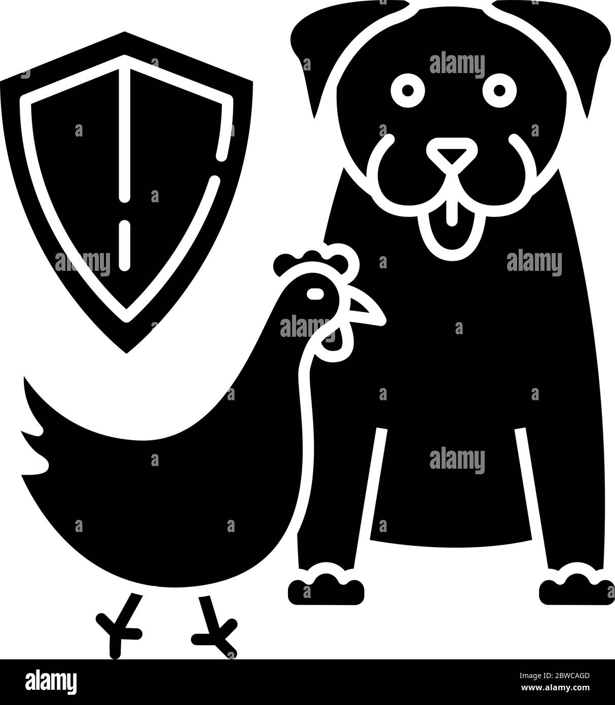 Protezione della fauna selvatica glifo nero icona Illustrazione Vettoriale