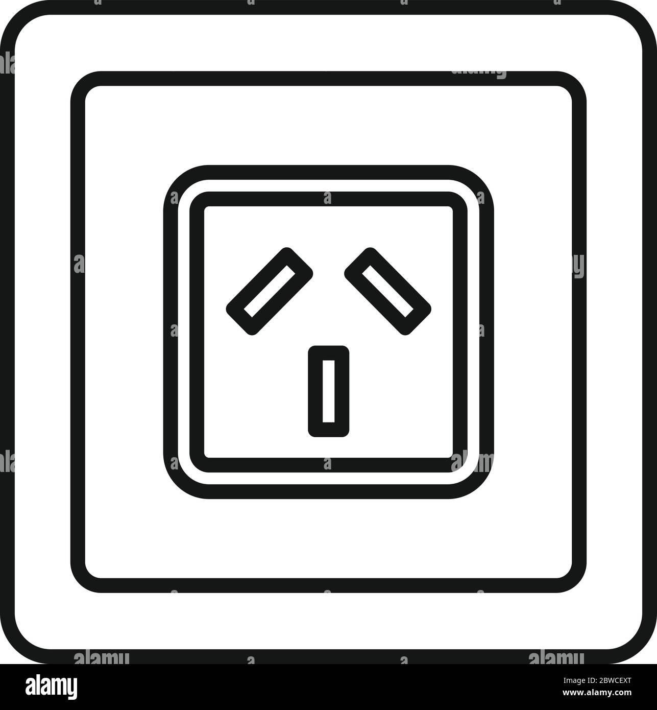Icona della presa di corrente di tipo i. Profilo tipo i connettore femmina di potenza icona vettoriale per il web design isolato su sfondo bianco Illustrazione Vettoriale