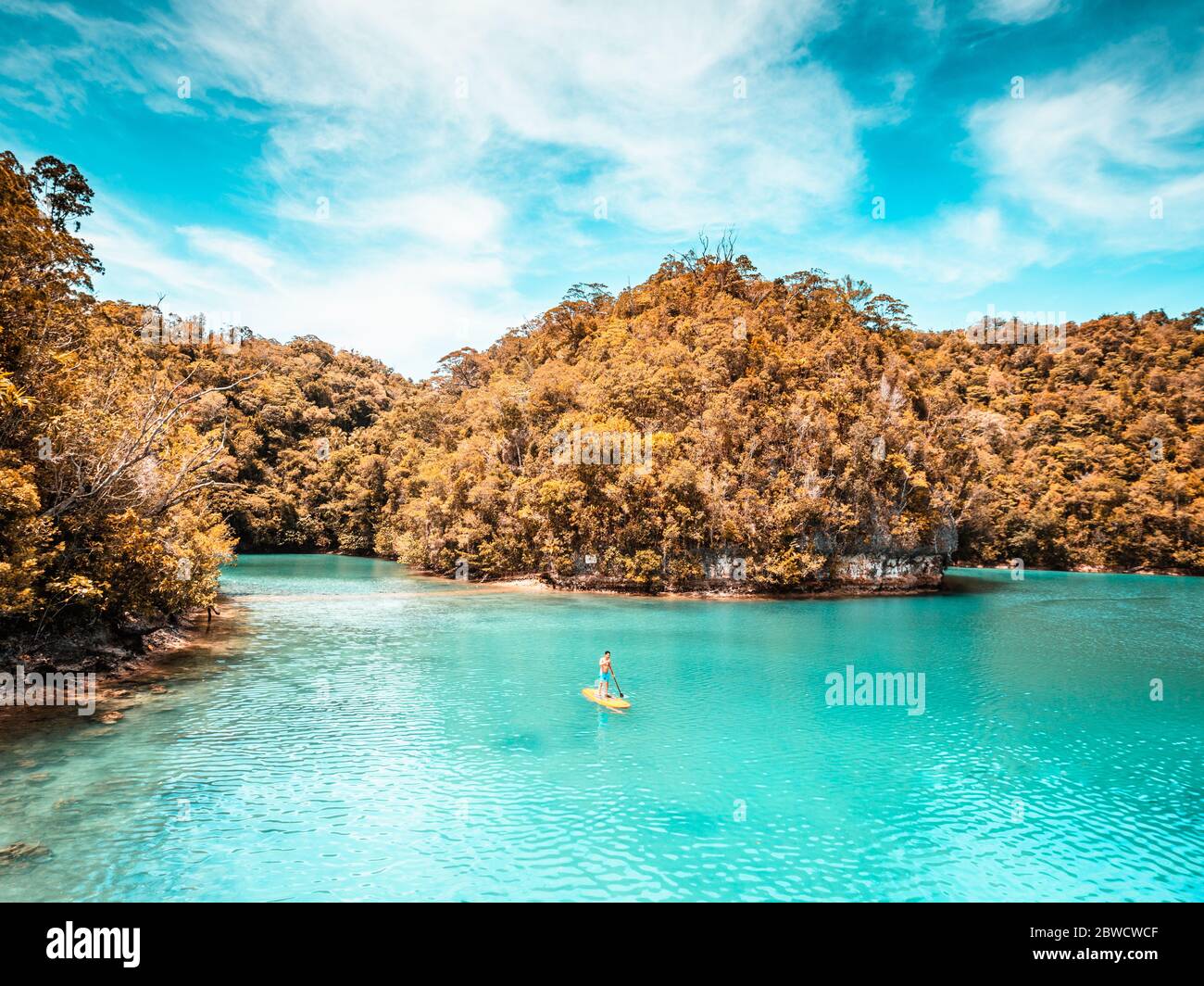 Bella Laguna di Sugba Isola di Siargao Foto Stock