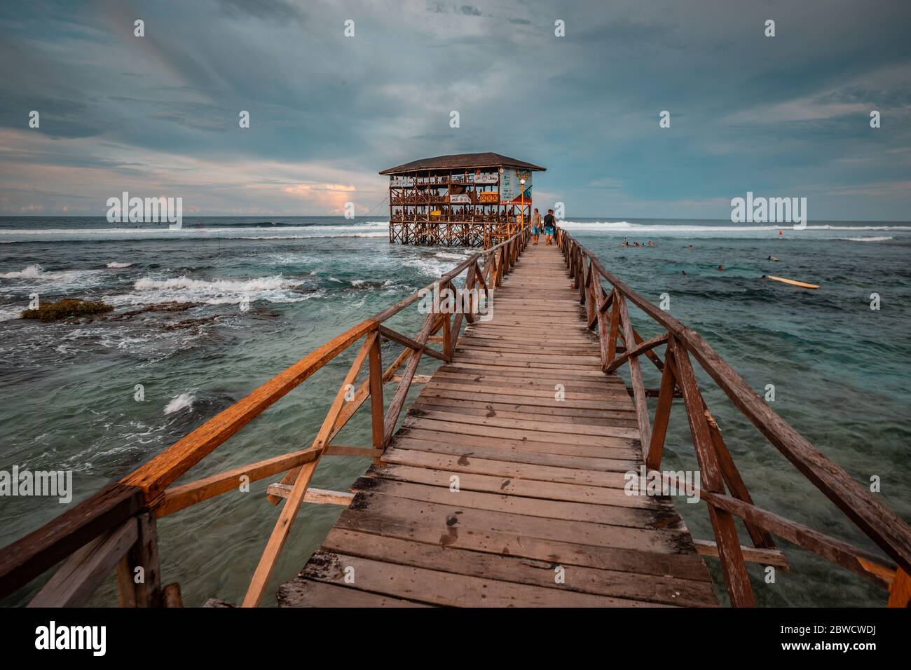 Campo da surf Cloud 9 a Siargao Island Filippine Foto Stock