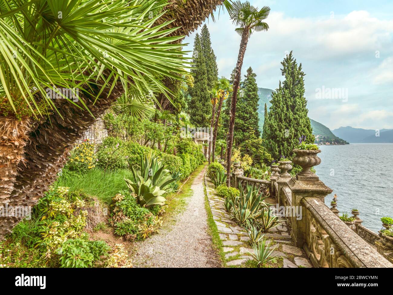 Giardino Botanico Di Villa Monastero, Varenna, Lombardia, Italia Foto Stock