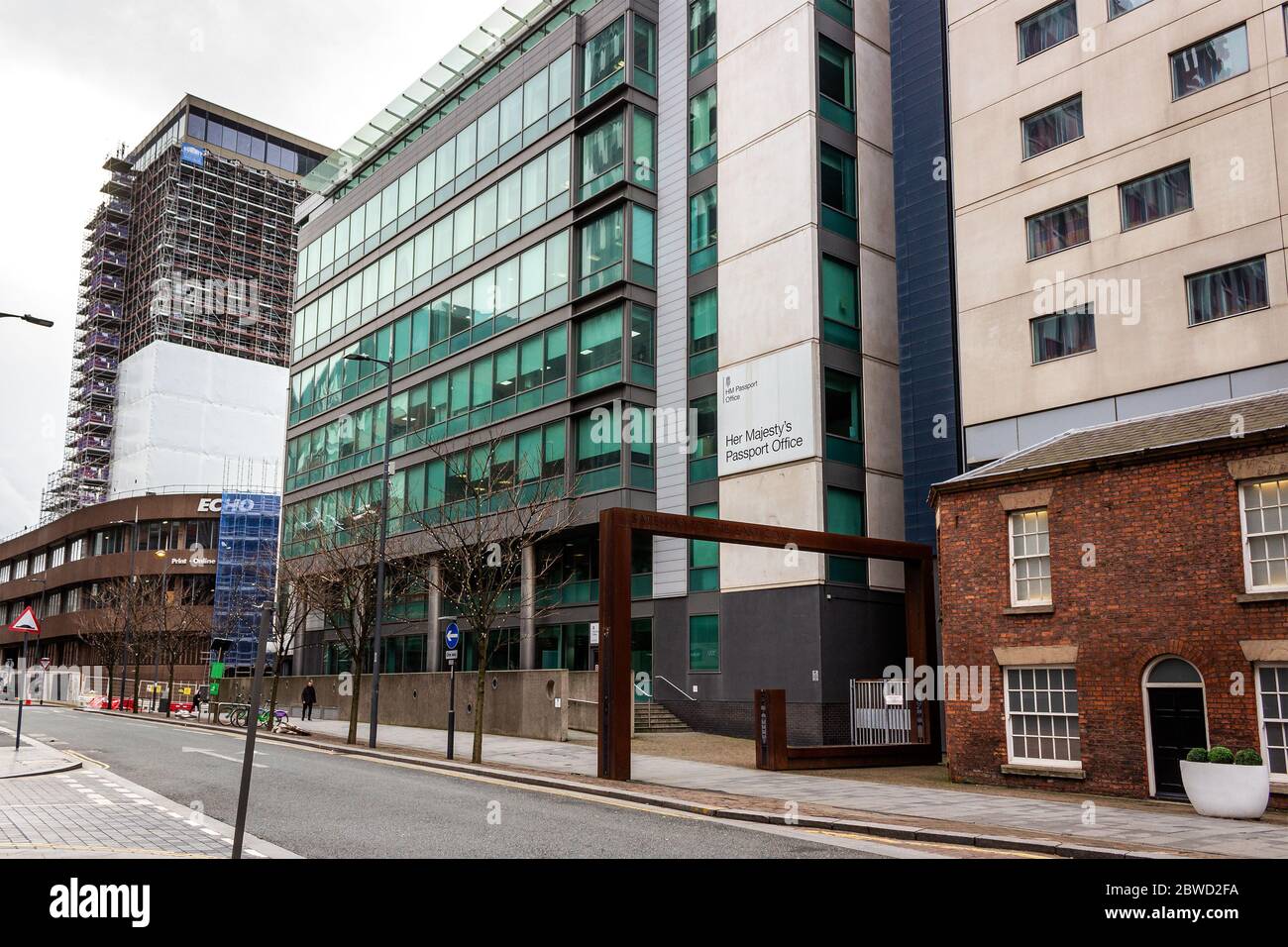 Her Majesty's Passport Office, Liverpool. Edificio degli uffici domestici governativi, Old Hall Street, Liverpool. Foto Stock