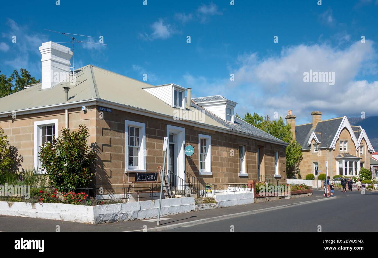 Vecchi edifici in pietra Battery Point Hobart Tasmania Australia Foto Stock