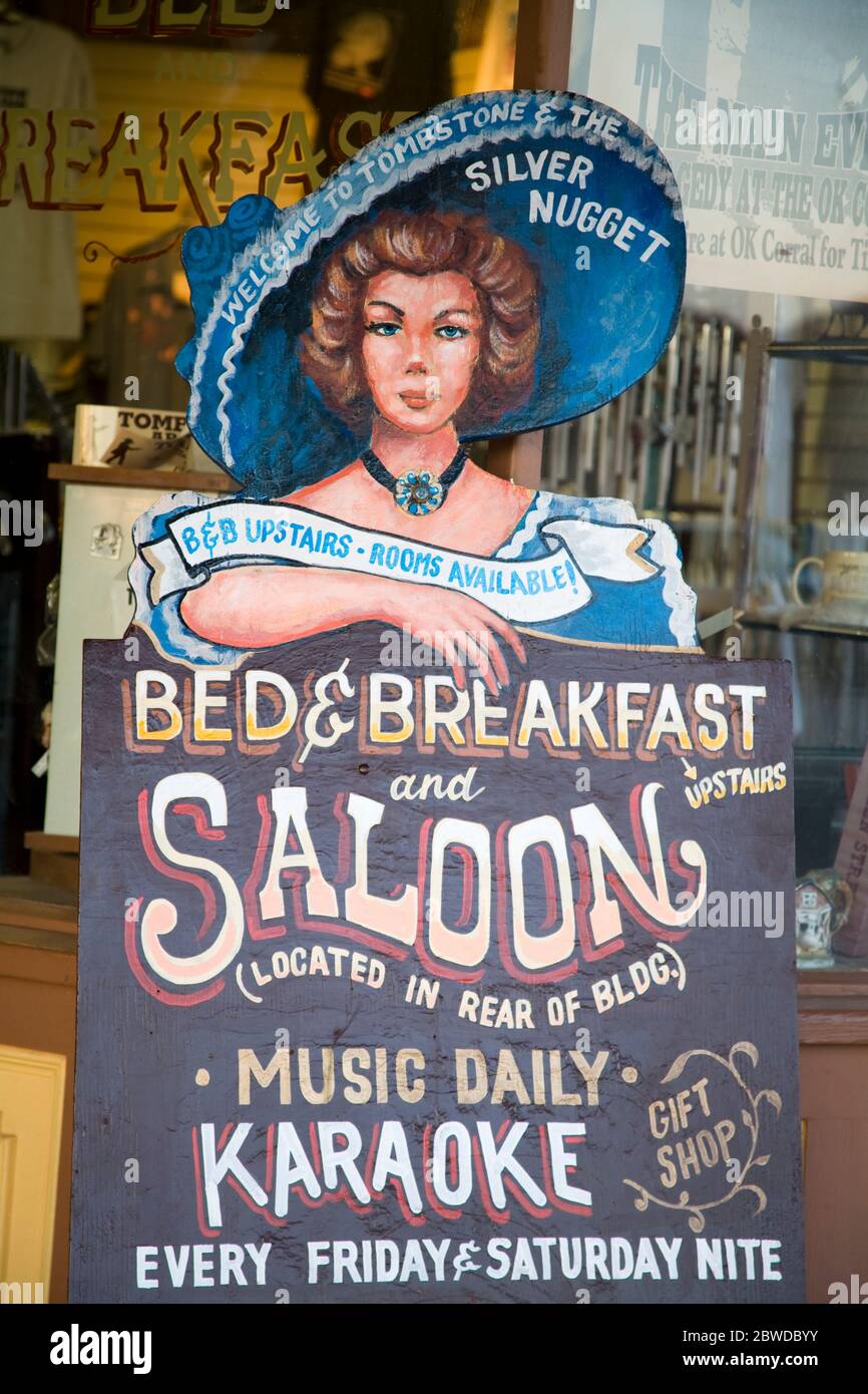 Silver Nugget Saloon & Hotel, Tombstone, Cochise County, Arizona, Stati Uniti Foto Stock