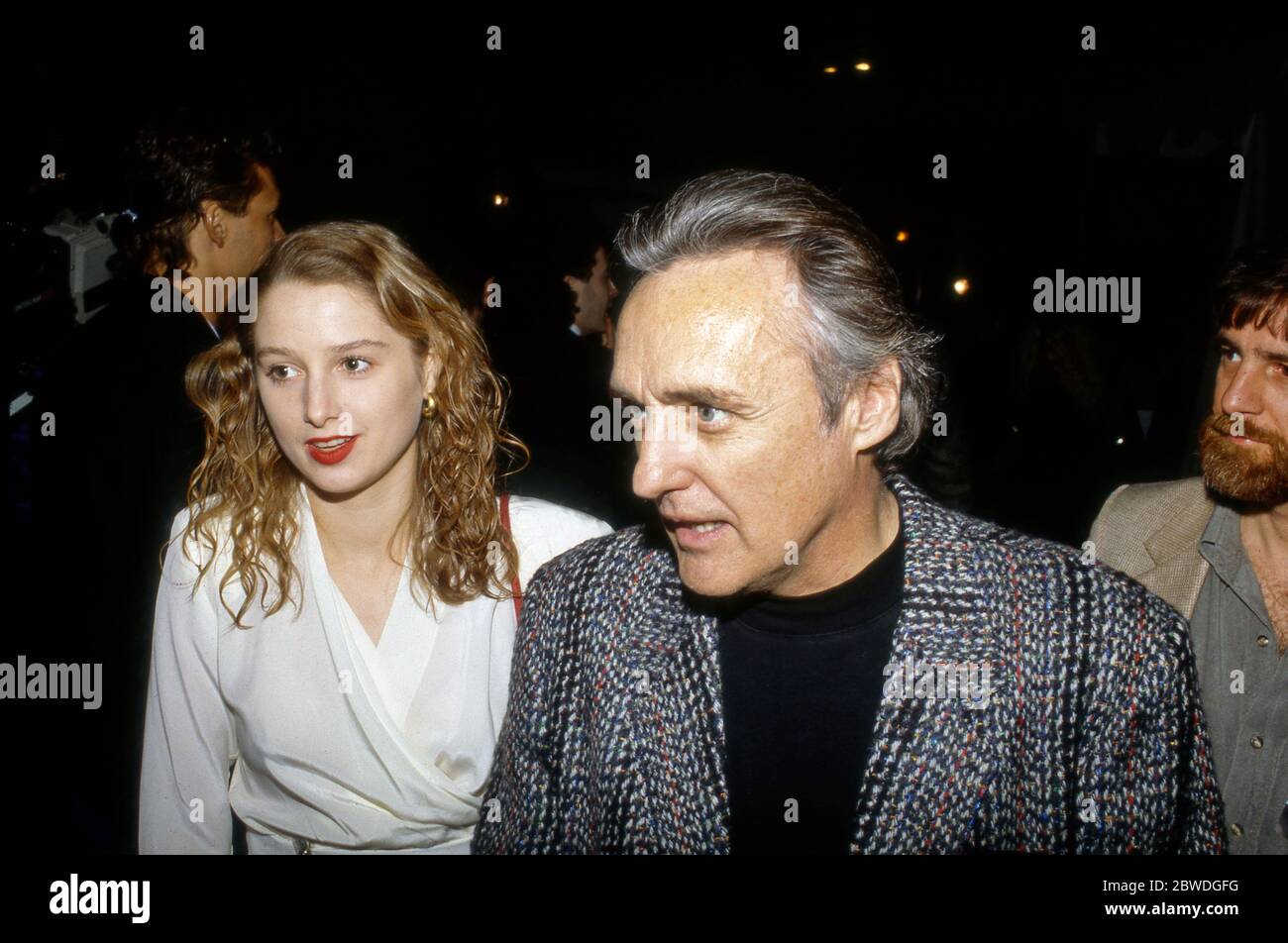 Attore Dennis Hopper arrivato ad un evento a Los Angeles negli anni '80 Foto Stock