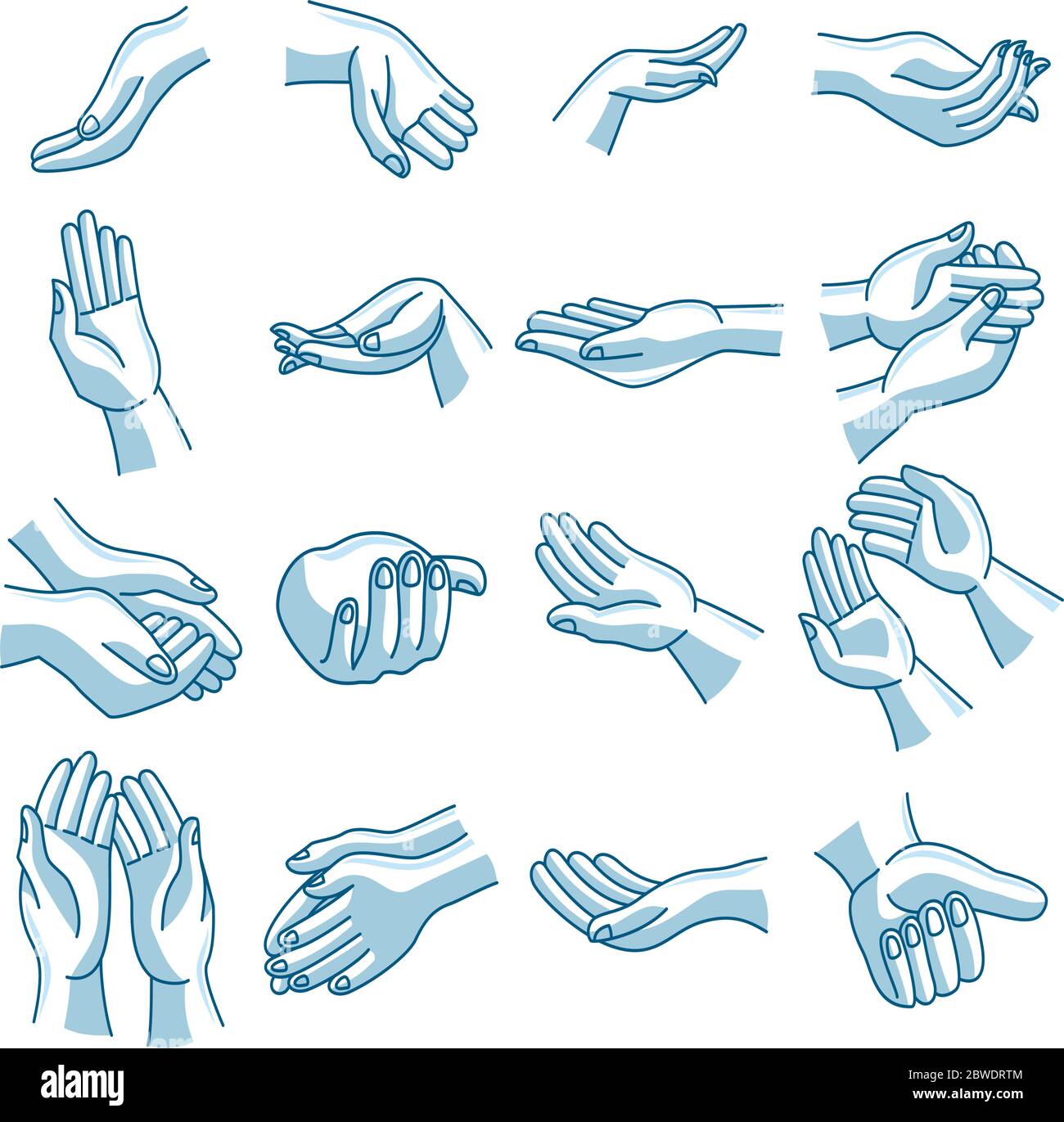 Illustrazione della sequenza di lavaggio delle mani della parte umana vettoriale Illustrazione Vettoriale