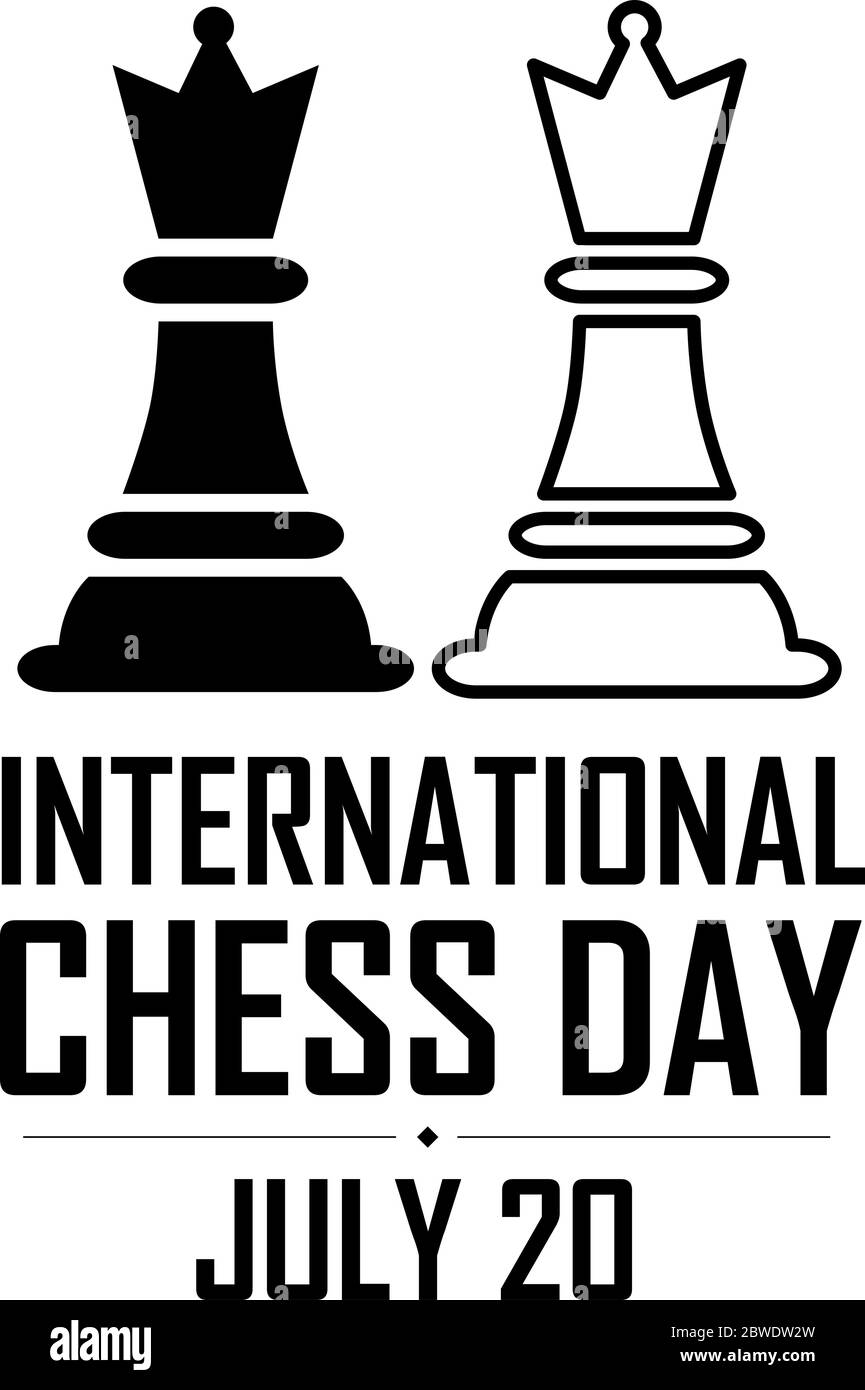 Internazionale di Scacchi giorno illustrazione vettoriale su sfondo bianco. Scacchi illustrazione vettoriale. Illustrazione Vettoriale