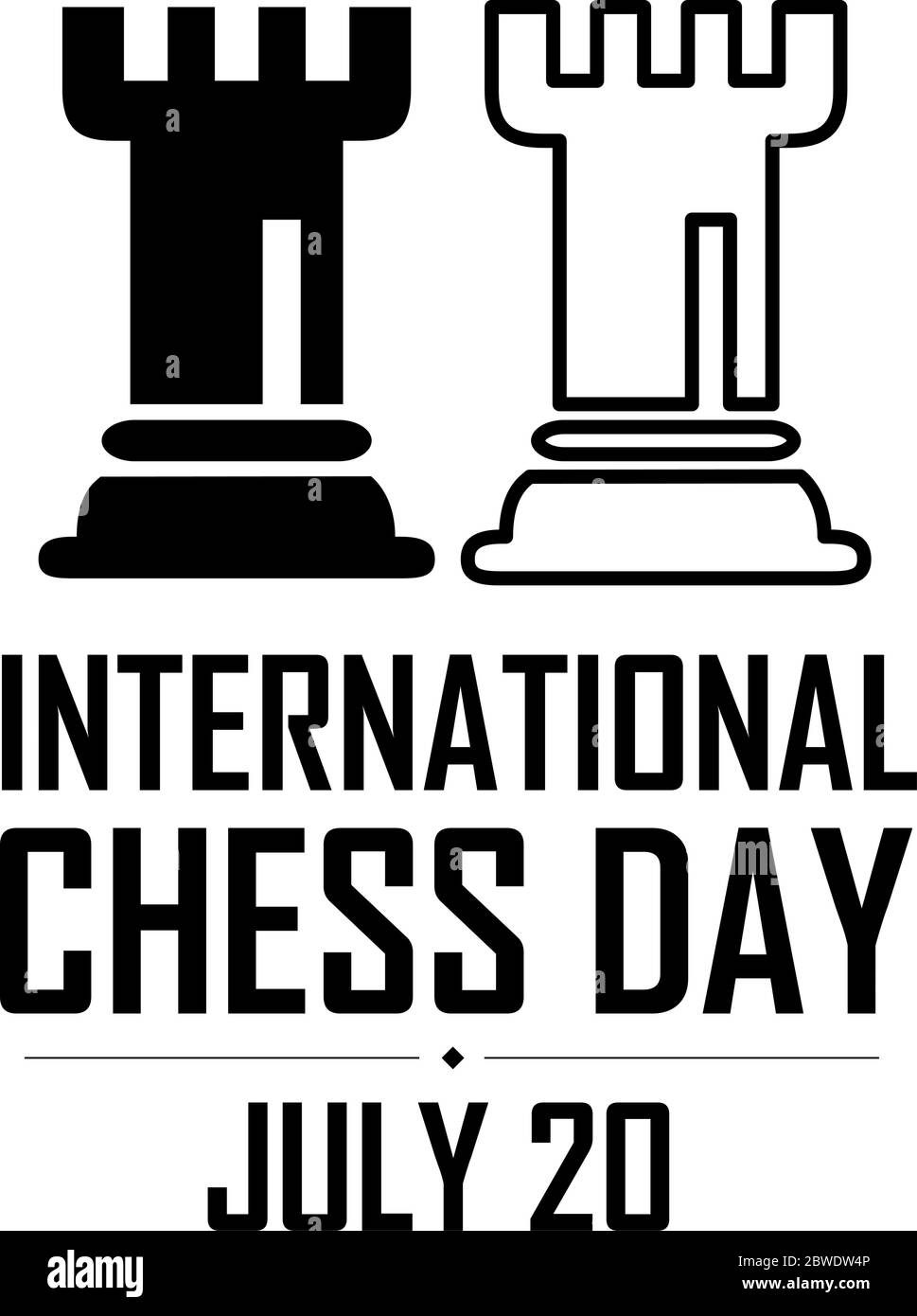 Internazionale di Scacchi giorno illustrazione vettoriale su sfondo bianco. Scacchi illustrazione vettoriale. Illustrazione Vettoriale