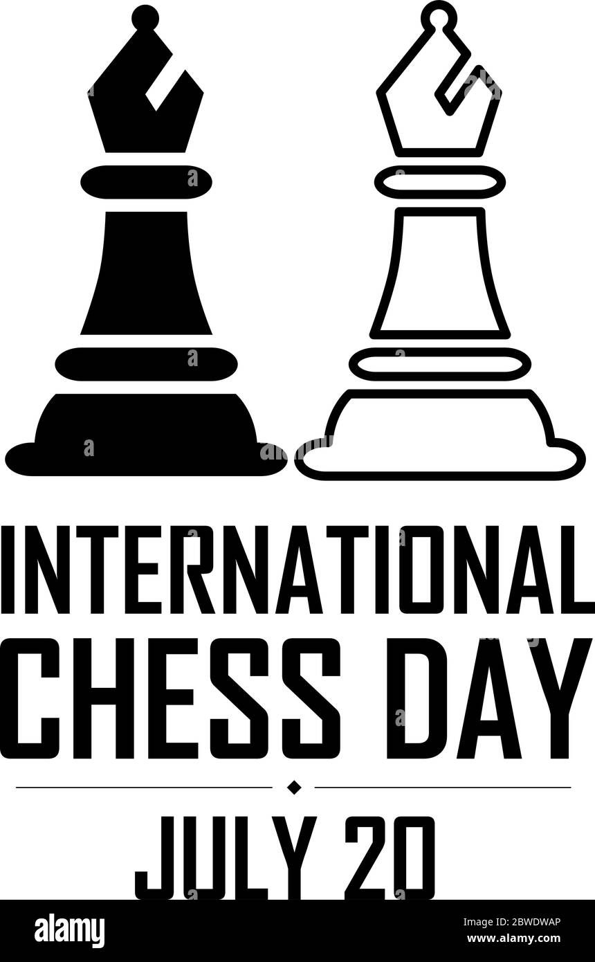 Internazionale di Scacchi giorno illustrazione vettoriale su sfondo bianco. Scacchi illustrazione vettoriale. Illustrazione Vettoriale