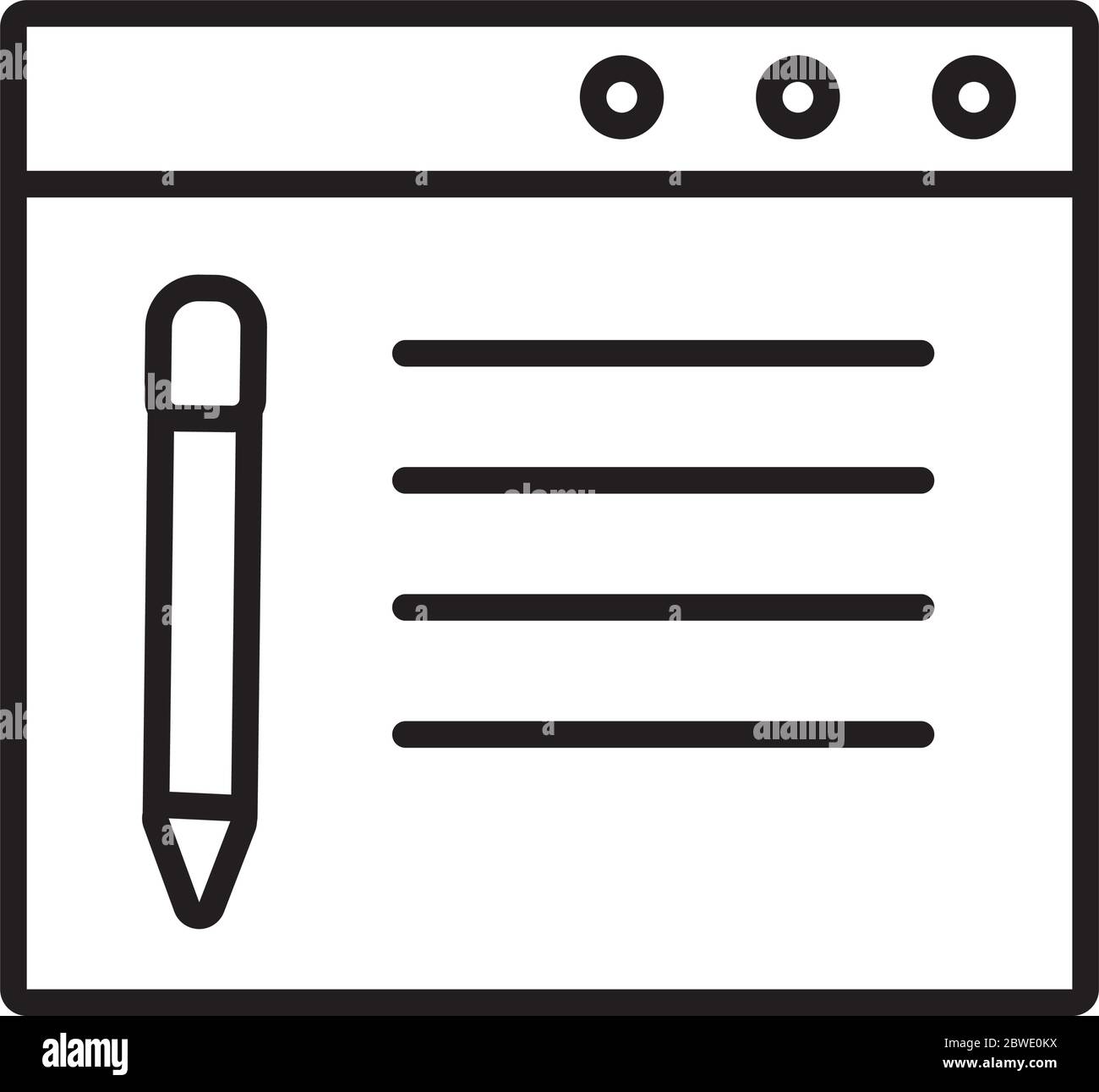 icona stile linea modello pagina web Illustrazione Vettoriale