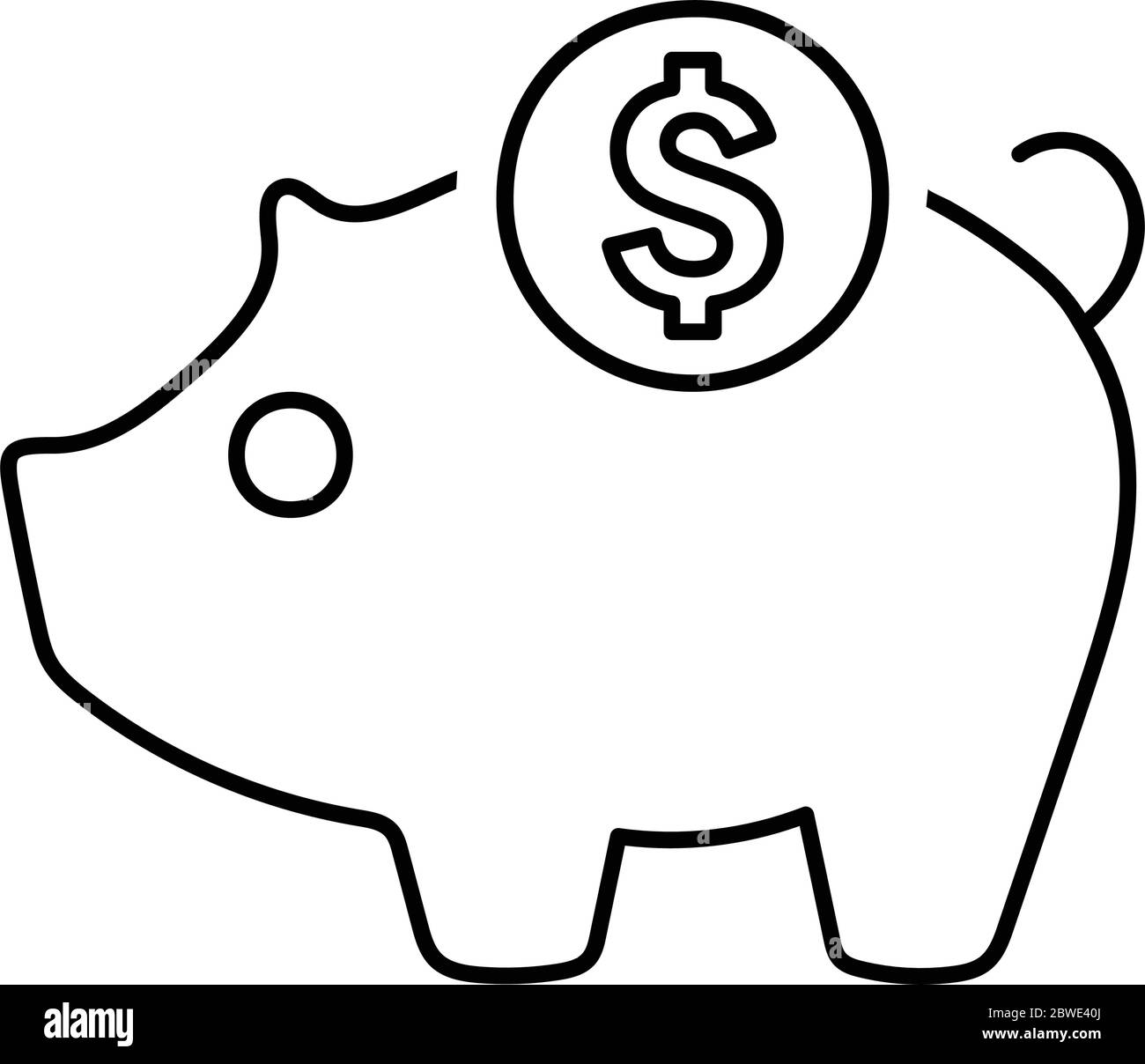 Icona risparmio, deposito, banca piggy, grafica vettoriale per commerciale, supporti di stampa, web o qualsiasi tipo di progetto di progettazione. Illustrazione Vettoriale