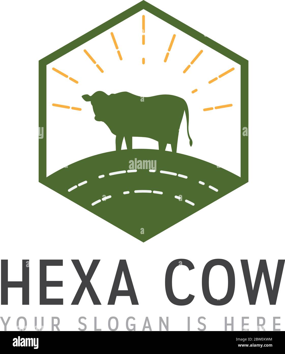 Mucca bestiame fattoria manzo bestiame modello logo Illustrazione Vettoriale