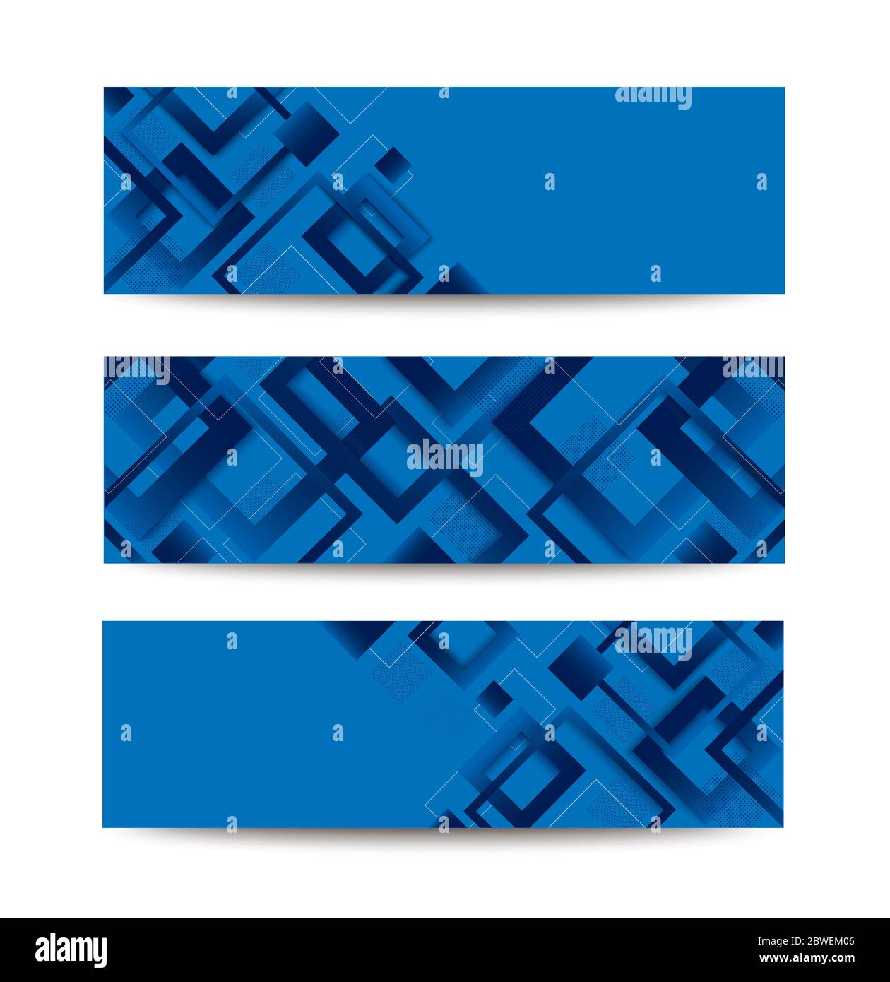 moderno banner a forma di maschera blu quadrato sfumato alla moda Foto Stock