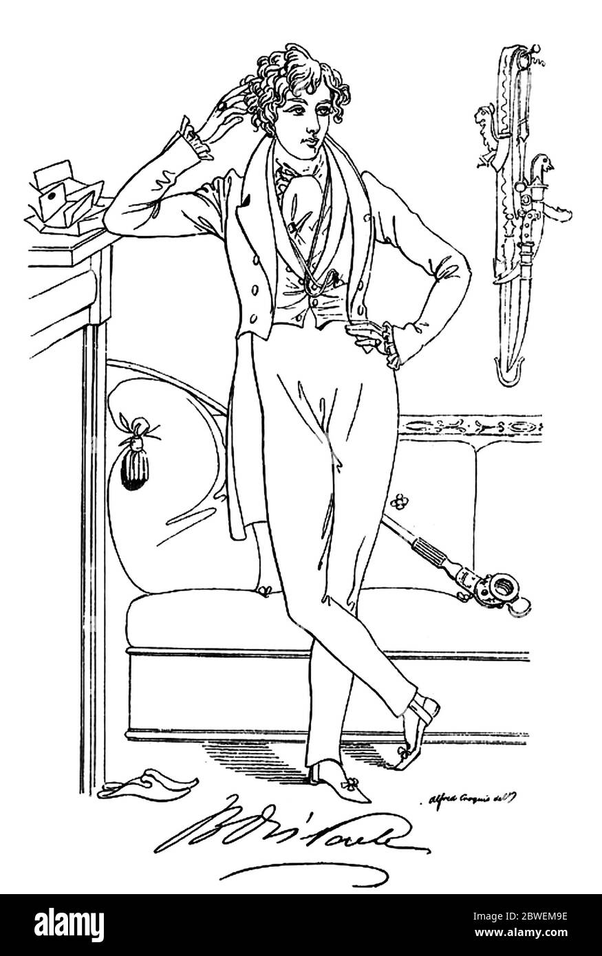 BENJAMIN DISRAELI (1804-1881) politico conservatore britannico, circa 1826 Foto Stock