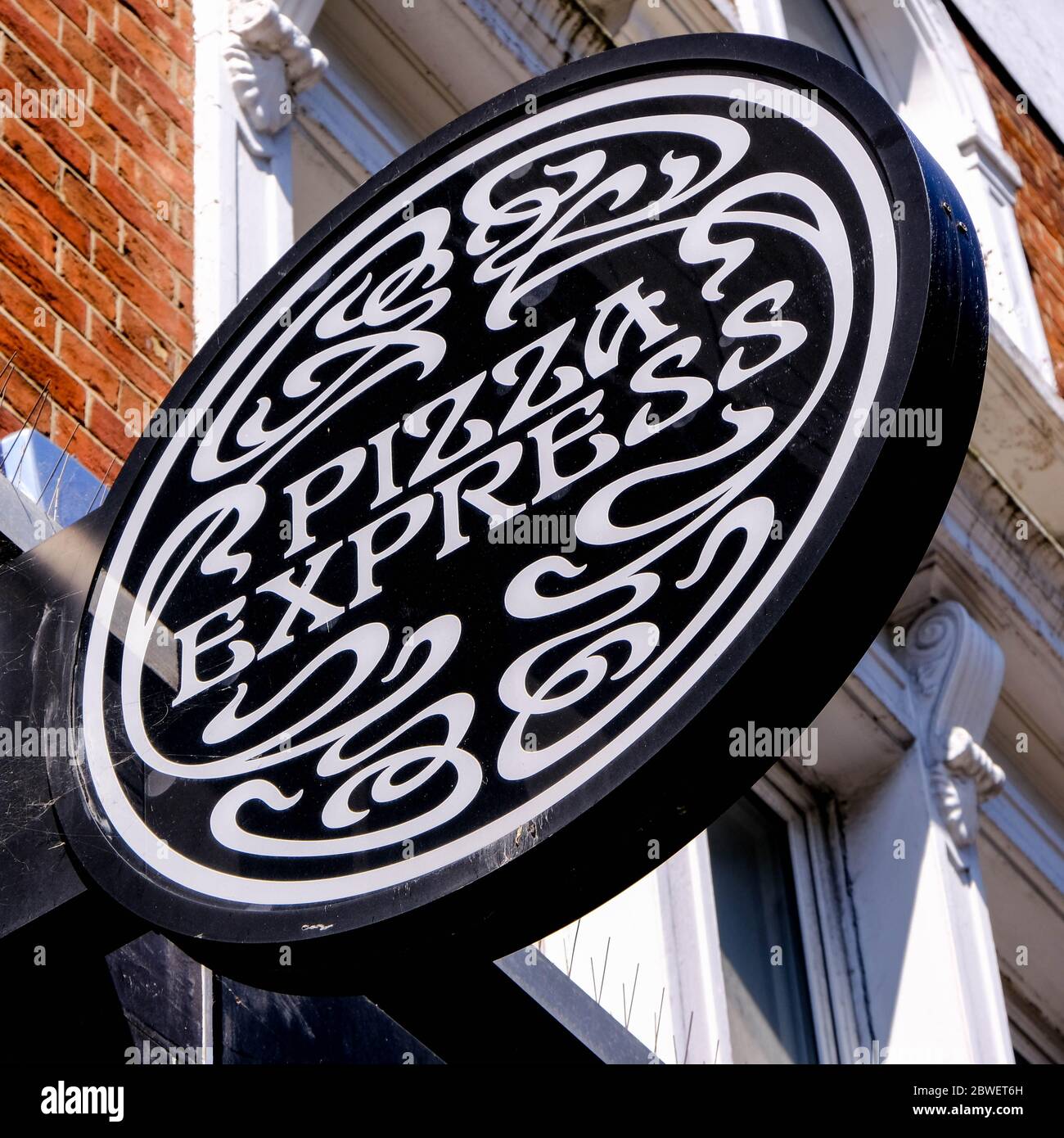 Pizza Express Italian High Street Restaurant Shop Sign Foto Stock