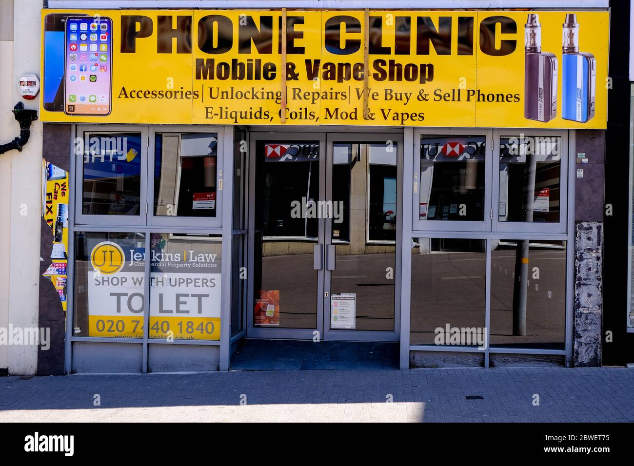 Piccoli fallimenti indipendenti di High Street Business durante la pandemia di Coronavirus Foto Stock