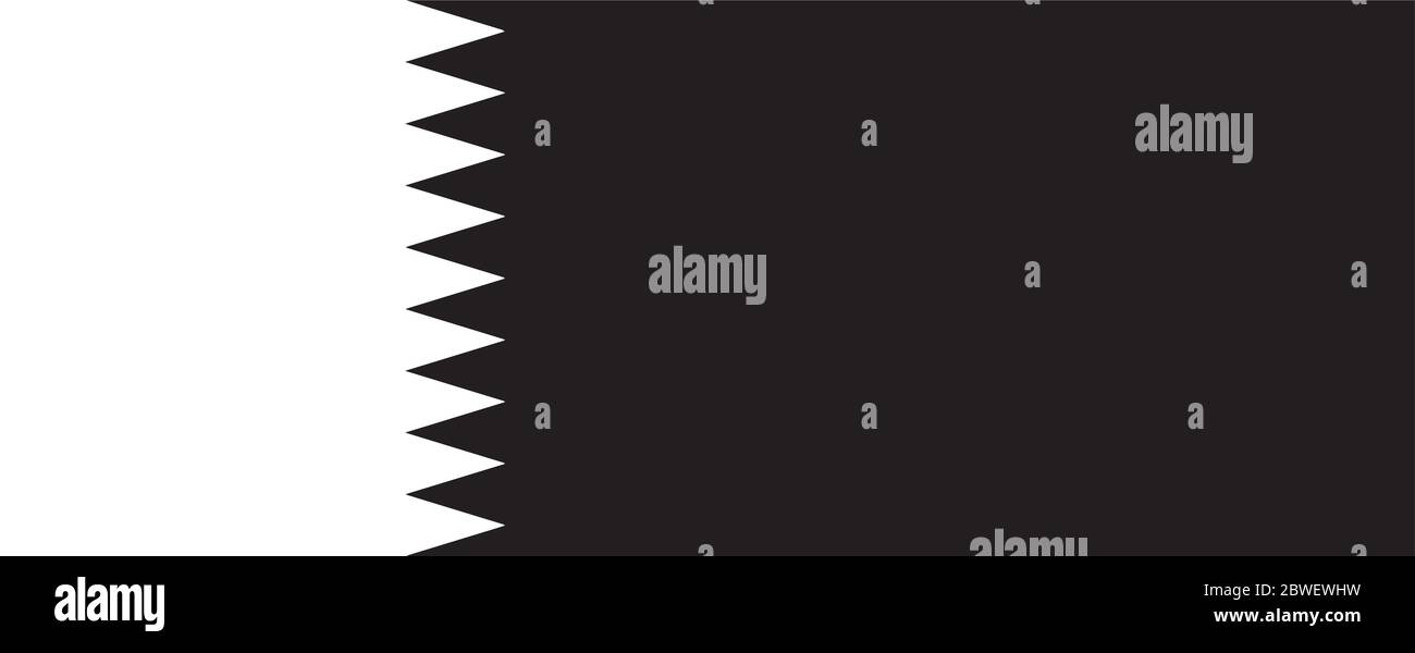 Bandiera bianco e nero. Bandiera nazionale degli emblemi. File vettoriale EPS in scala di grigi monocromatico. Illustrazione Vettoriale