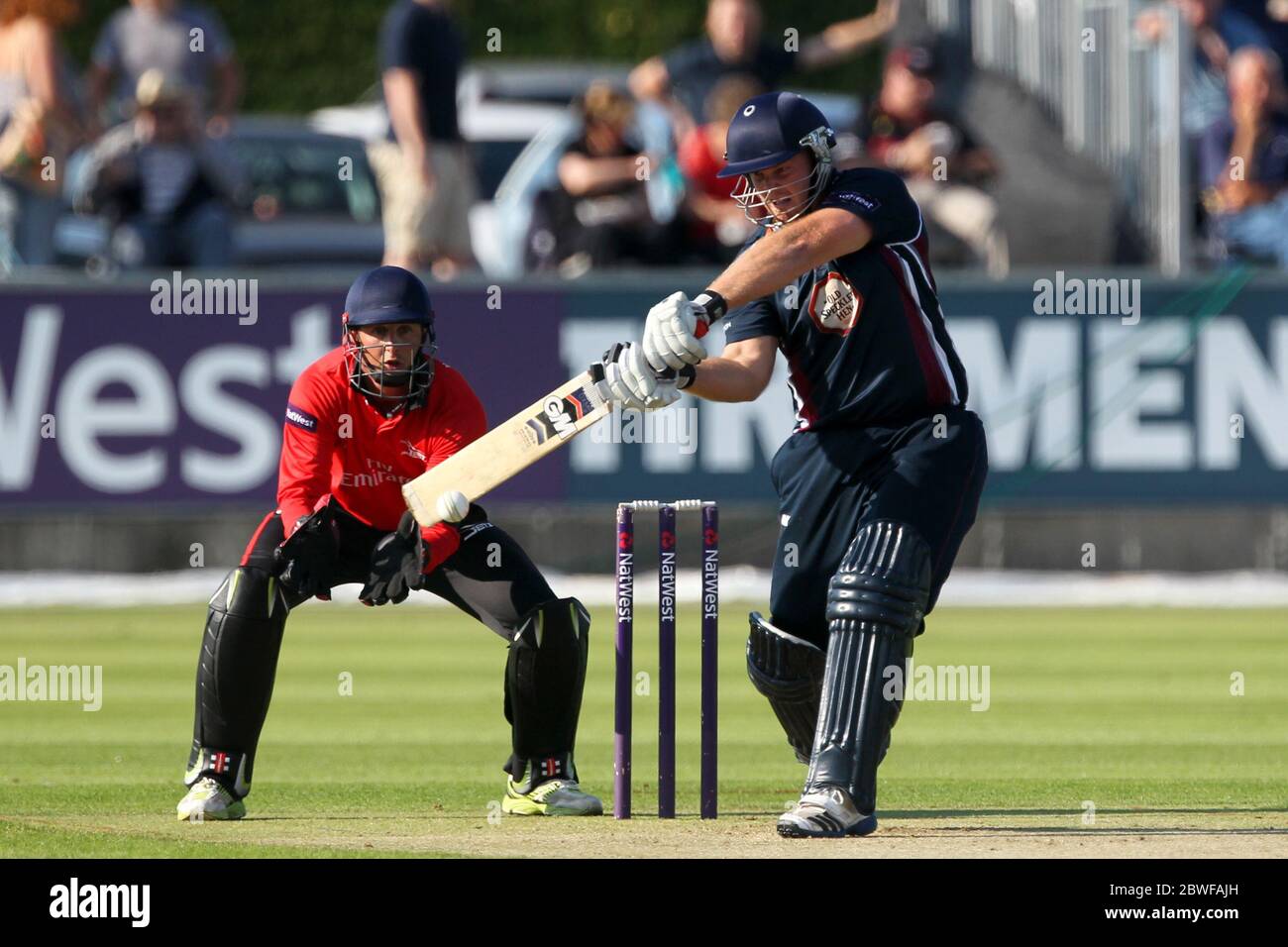 CHESTER LE STREET, INGHILTERRA - Richard Levi of Northants batte durante la partita Nat West T20 Blast North Division tra Durham e Northamptonshire presso l'Emirates Riverside, Chester le Street venerdì 24 luglio 2014 (Credit: Mark Fletcher | MI News) Foto Stock