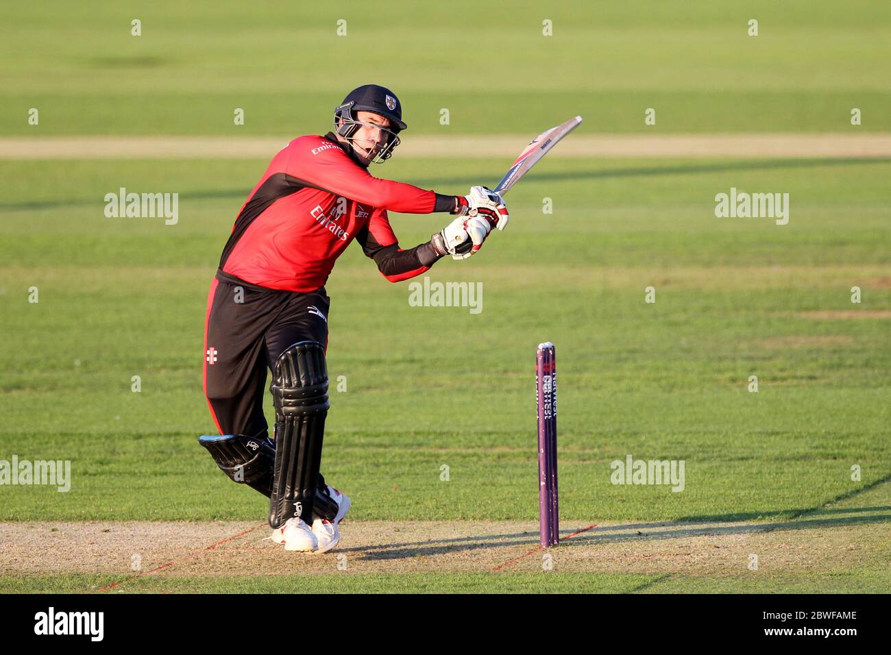 CHESTER LE STREET, INGHILTERRA - John Hastings of Durham batting durante la partita Nat West T20 Blast North Division tra Durham e Northamptonshire presso l'Emirates Riverside, Chester le Street venerdì 24 luglio 2014 (Credit: Mark Fletcher | MI News) Foto Stock